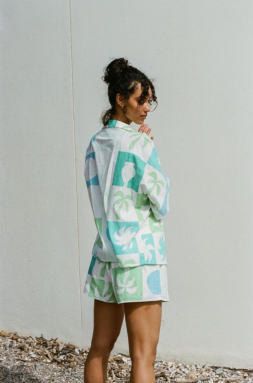 Seona Top - Palm Tile Breeze Product Image