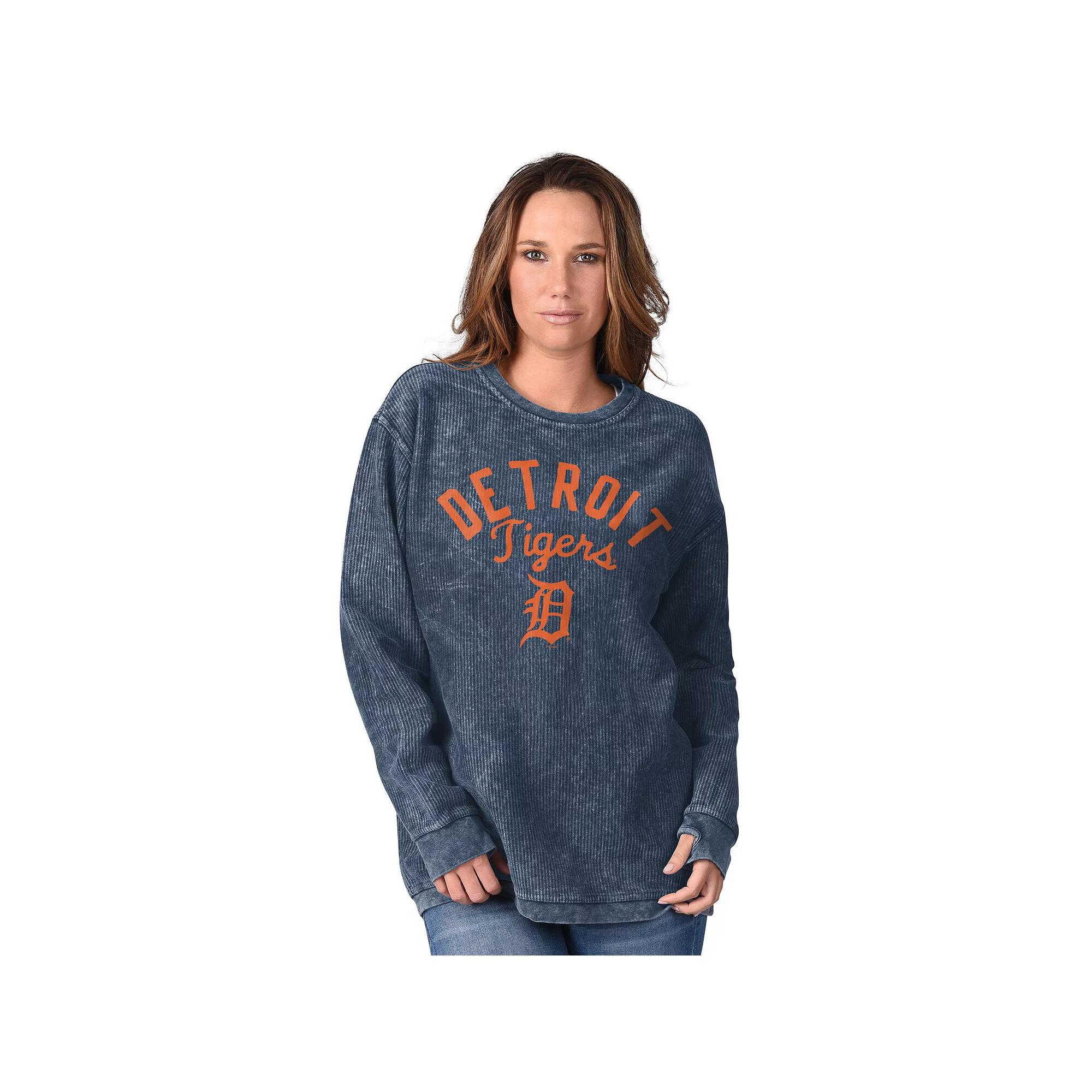 Women's G-III 4Her by Carl Banks Navy Detroit Tigers Comfy Cord Pullover Sweatshirt,  Product Image