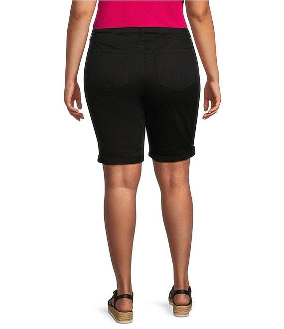 NYDJ Plus Size Briella Rolled Cuff Denim Shorts Product Image