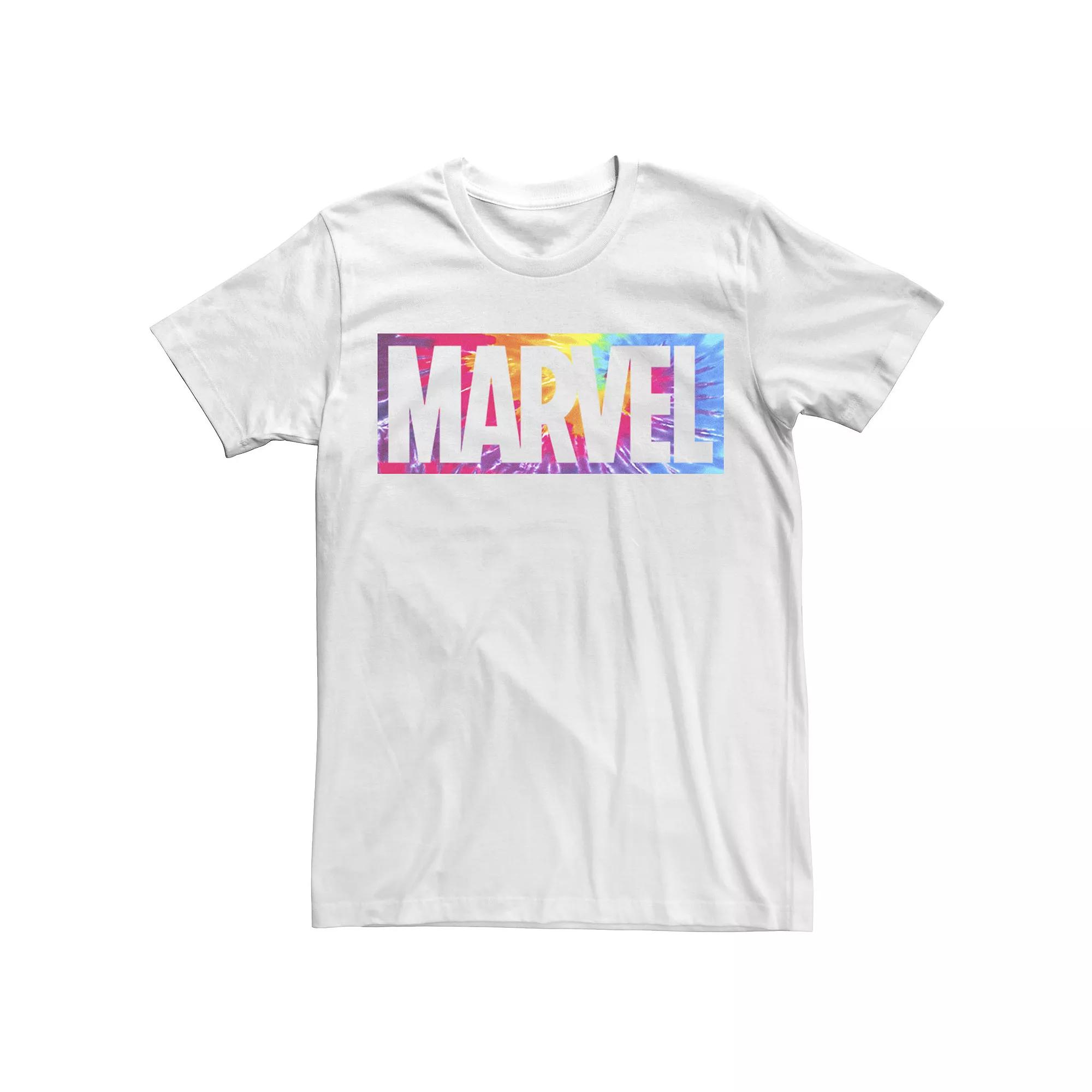 Big & Tall Marvel Tie Dye Box Logo Typo Tee, Men's,  Product Image