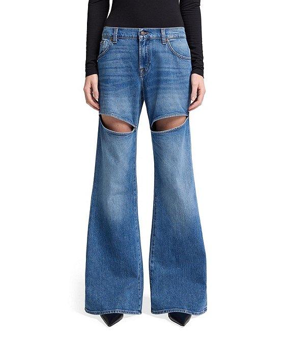 7 For All Mankind Spencer Cut-Out Detail Flare Leg Jeans Product Image