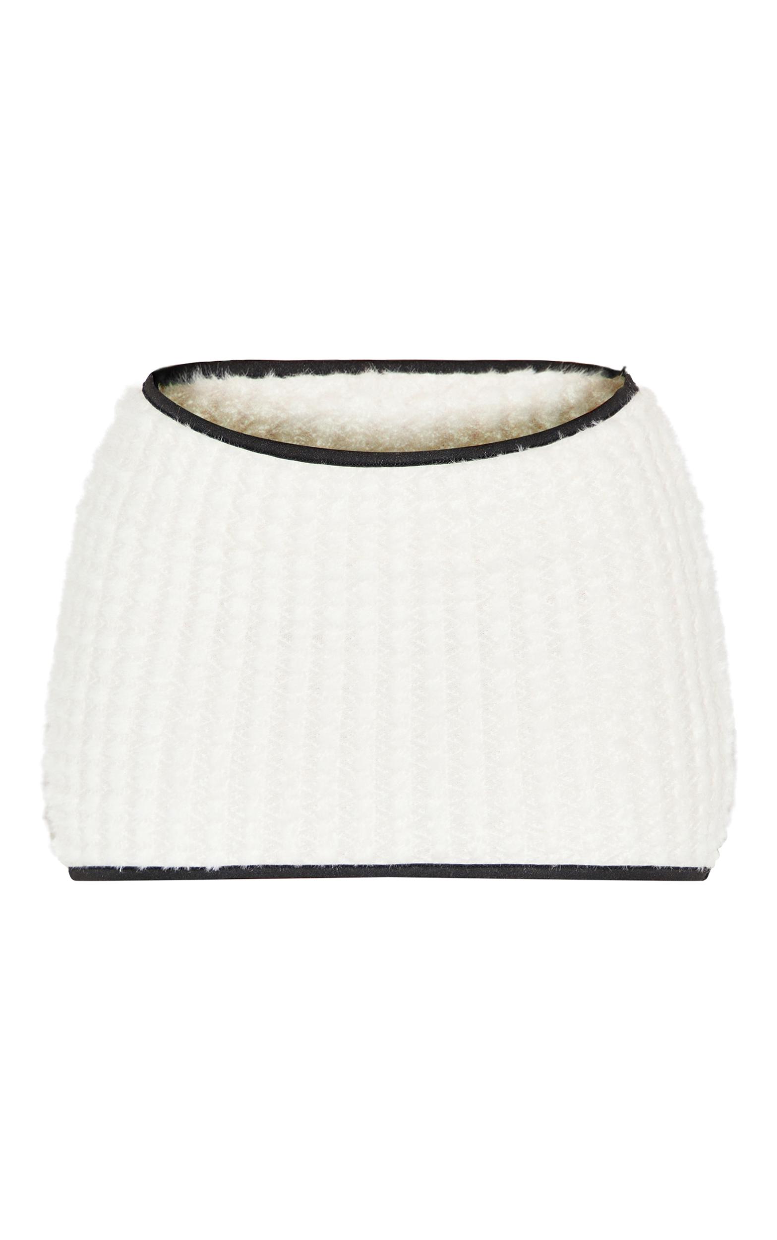 Petite White Fluffy Knit Mini Skirt Product Image
