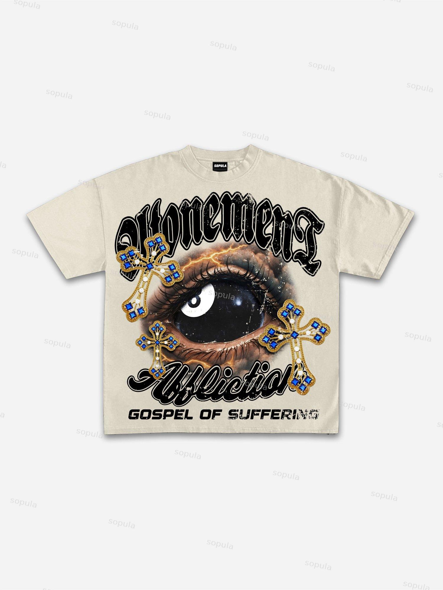 Street Abstract Portrait Print Cotton T-shirt Product Image