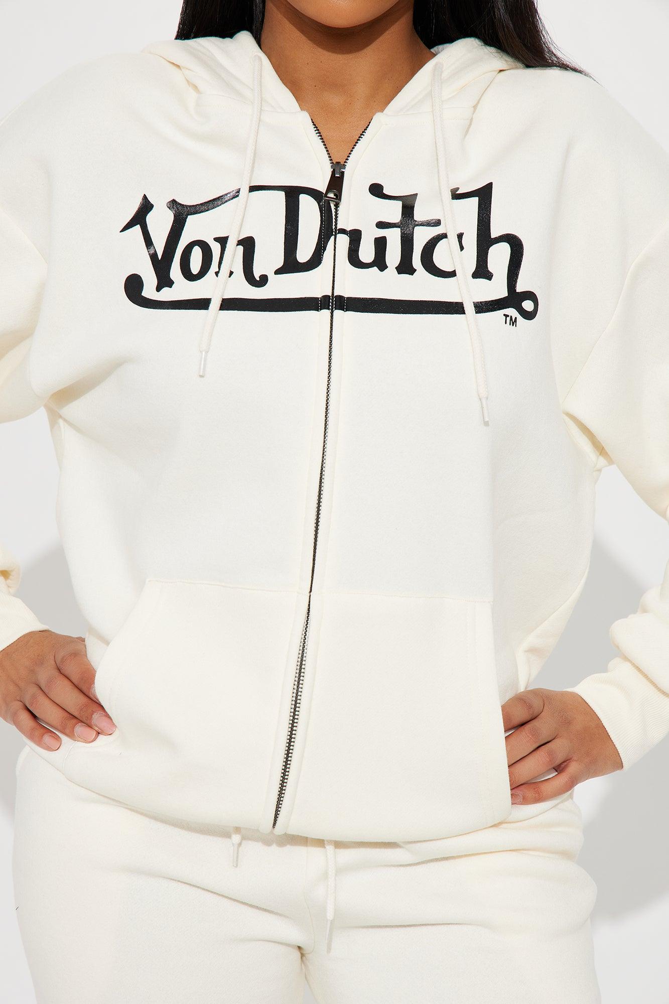 Von Dutch Classic Zip Front Hoodie - Off White Product Image