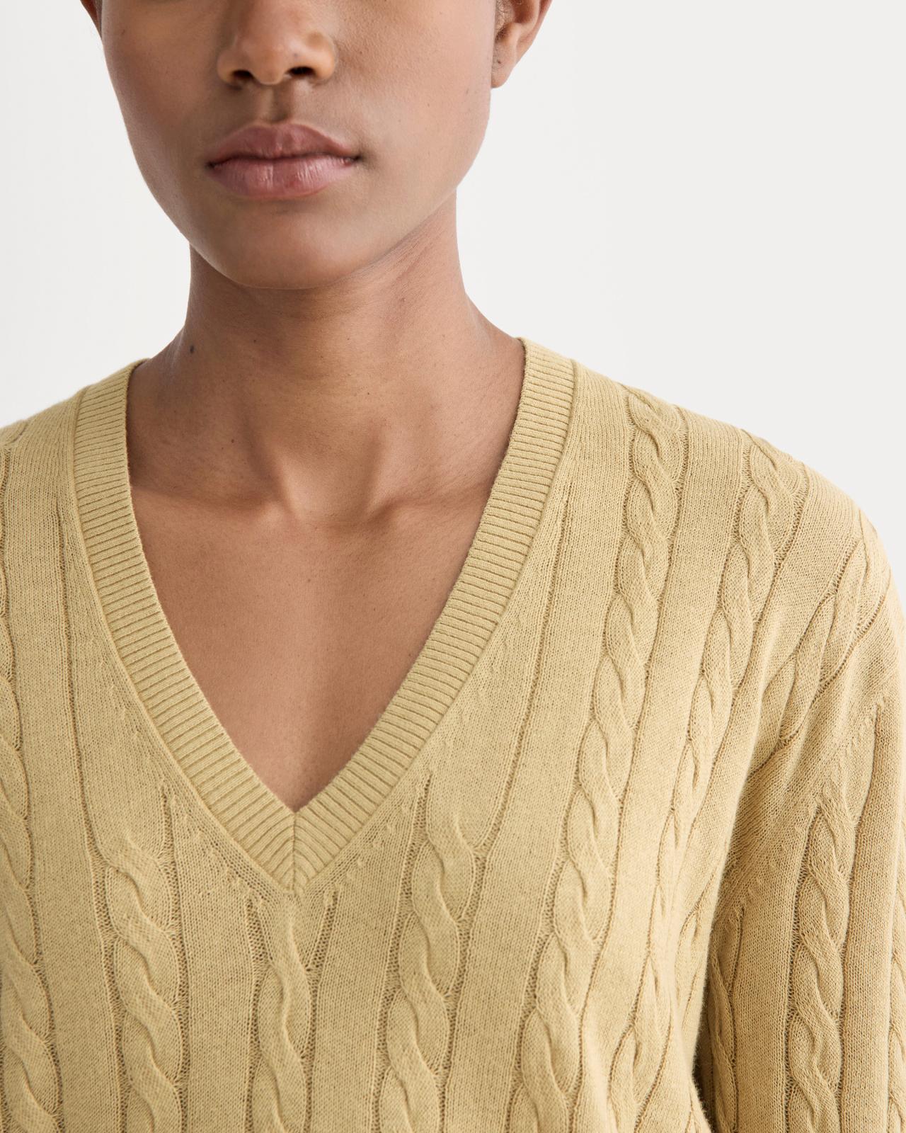 Womens Cable V-Neck in Cotton Cashmere Sweater by Everlane Product Image