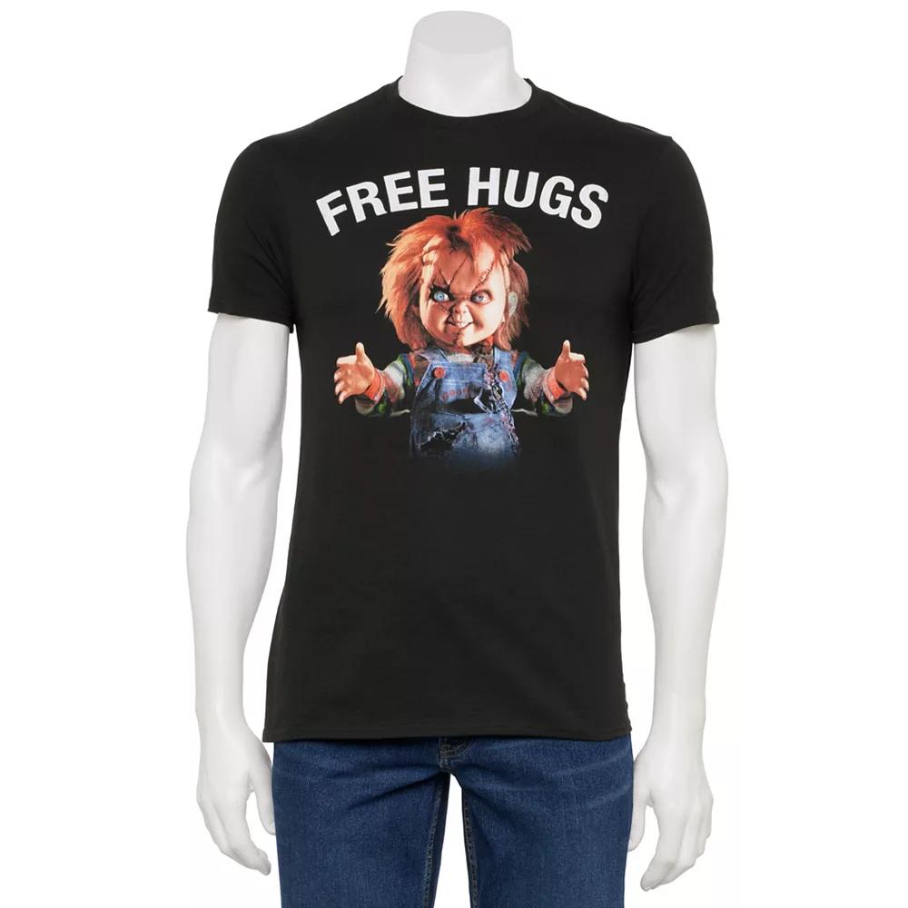 Men's Child's Play Chucky "Free Hugs" Graphic Tee, Size: Medium, Black Product Image