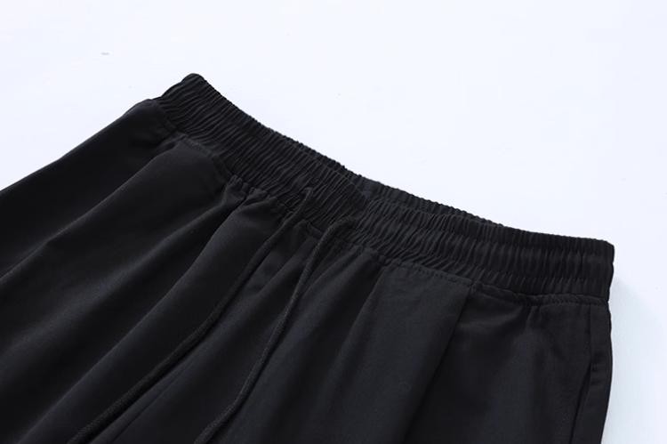 RT No. 11520 BLACK FOLDED PLEATED STRAIGHT PANTS Product Image