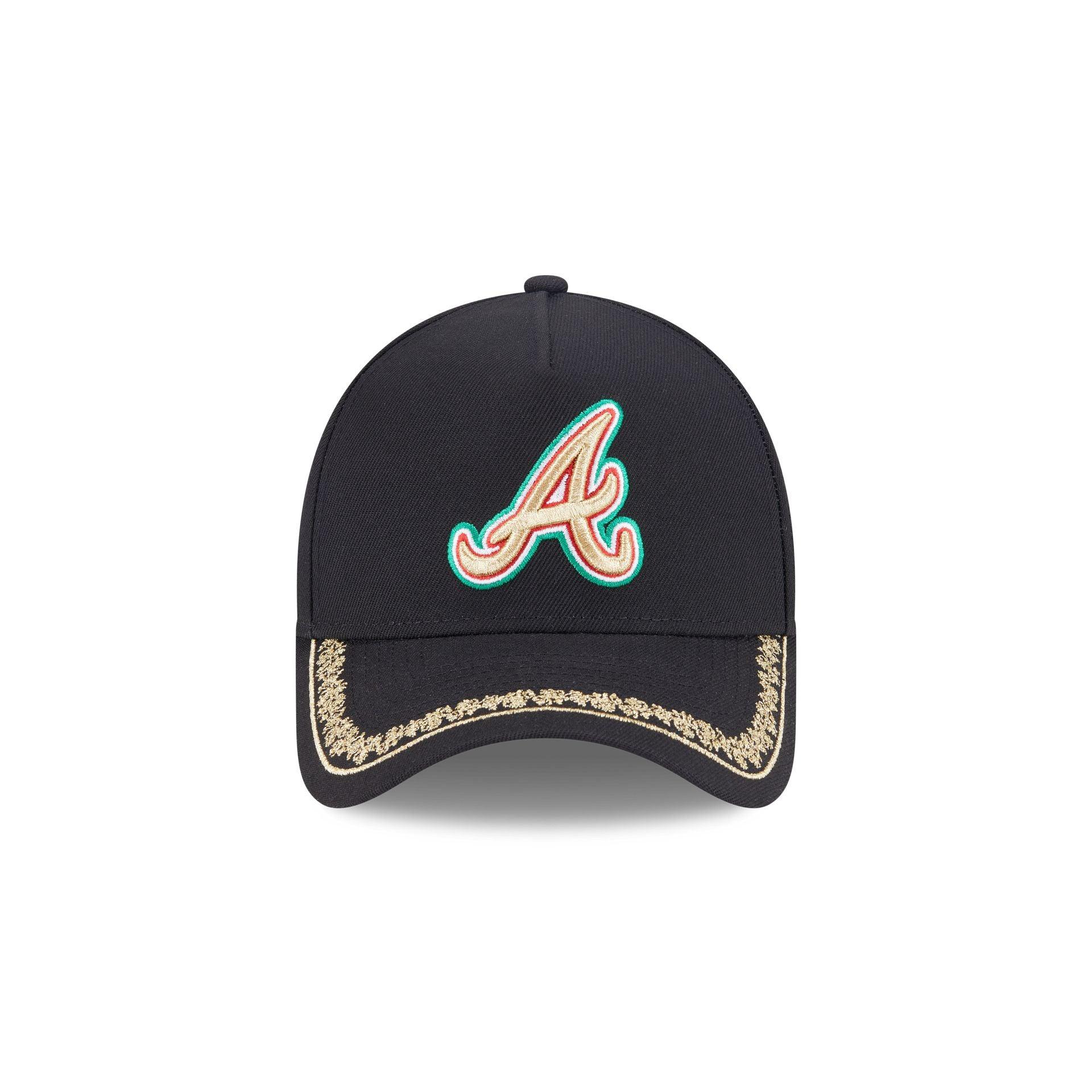 Atlanta Braves Ornate Visor 9FORTY A-Frame Snapback Hat Male Product Image