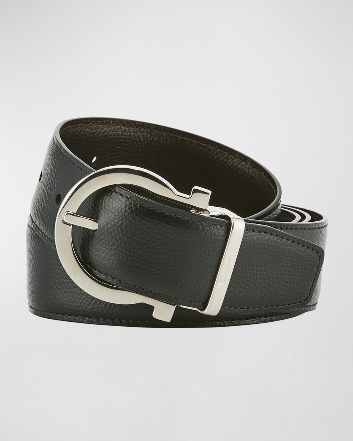 Mens Stamped Leather Gancio Buckle Belt Product Image