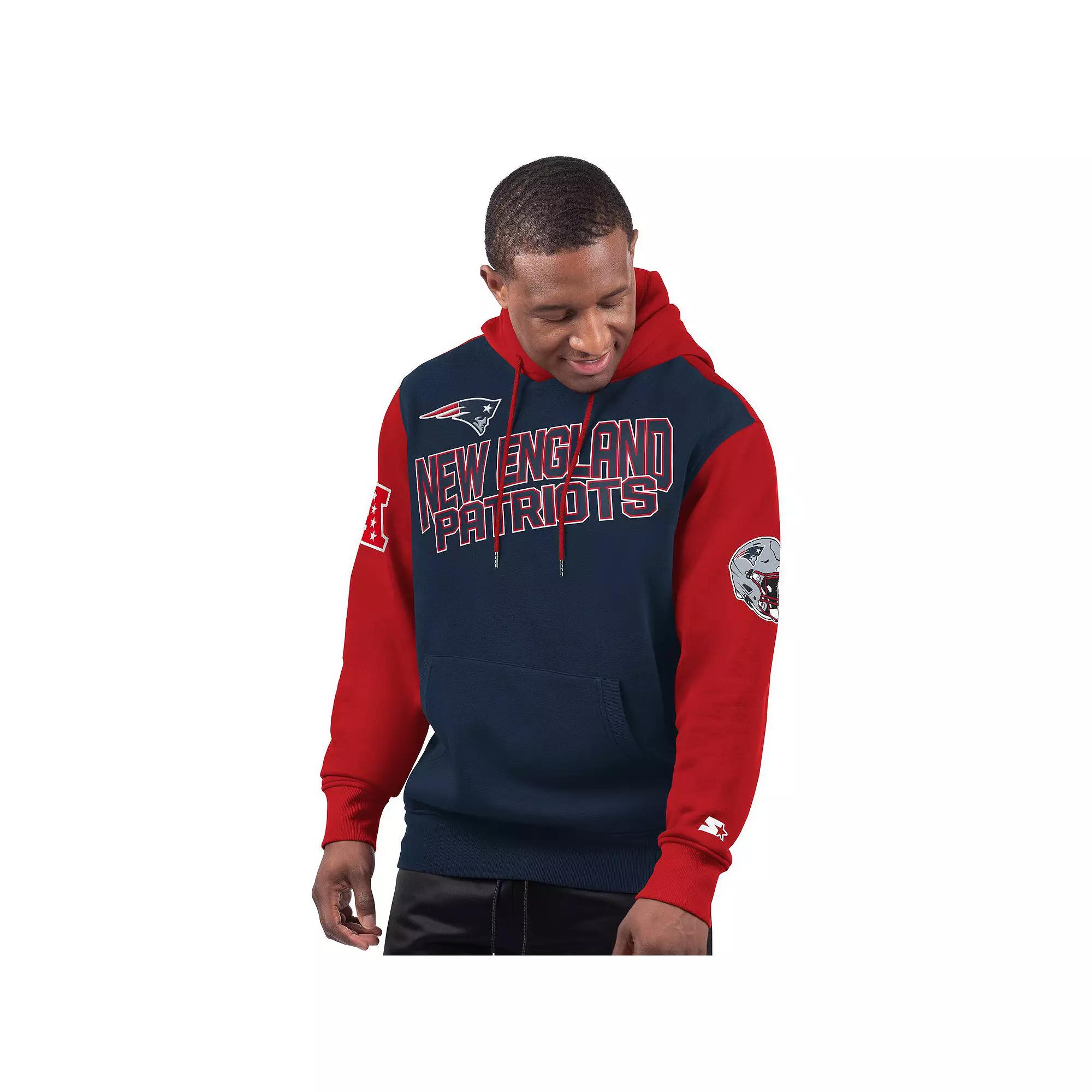 Men's Starter Navy New England Patriots Extreme Pullover Hoodie, Size: 4XL, Blue Product Image