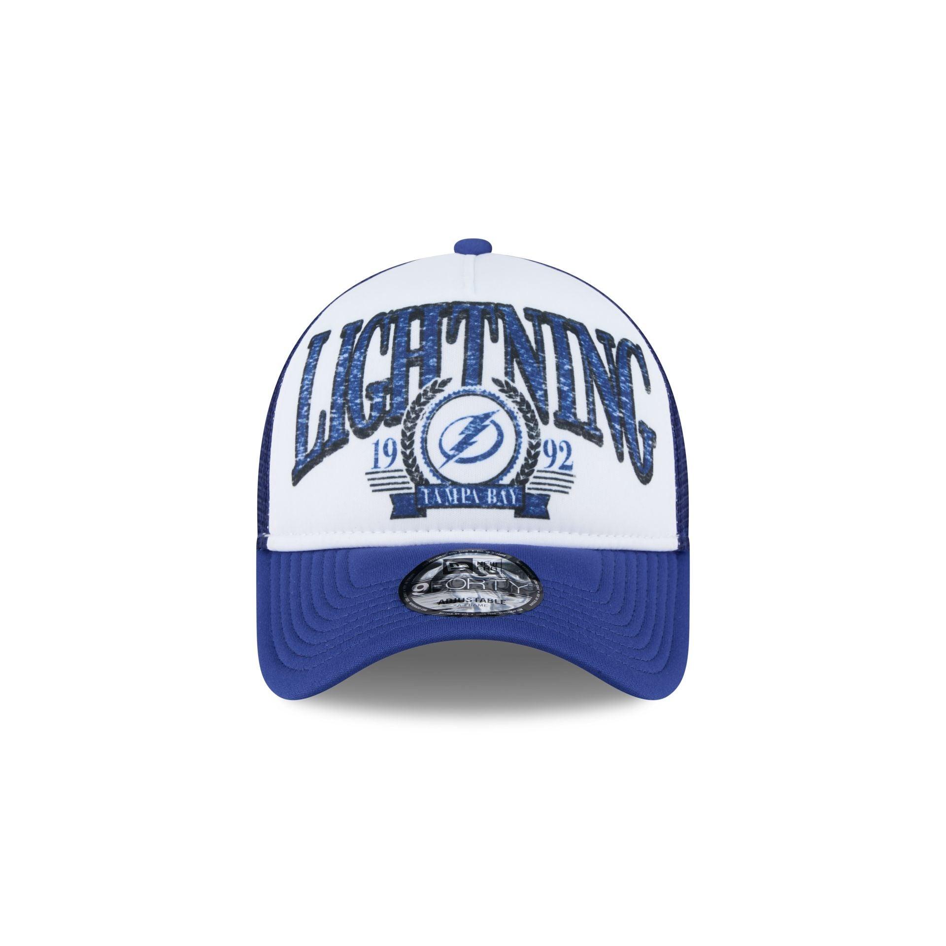 Tampa Bay Lightning Distressed 9FORTY A-Frame Trucker Hat Male Product Image