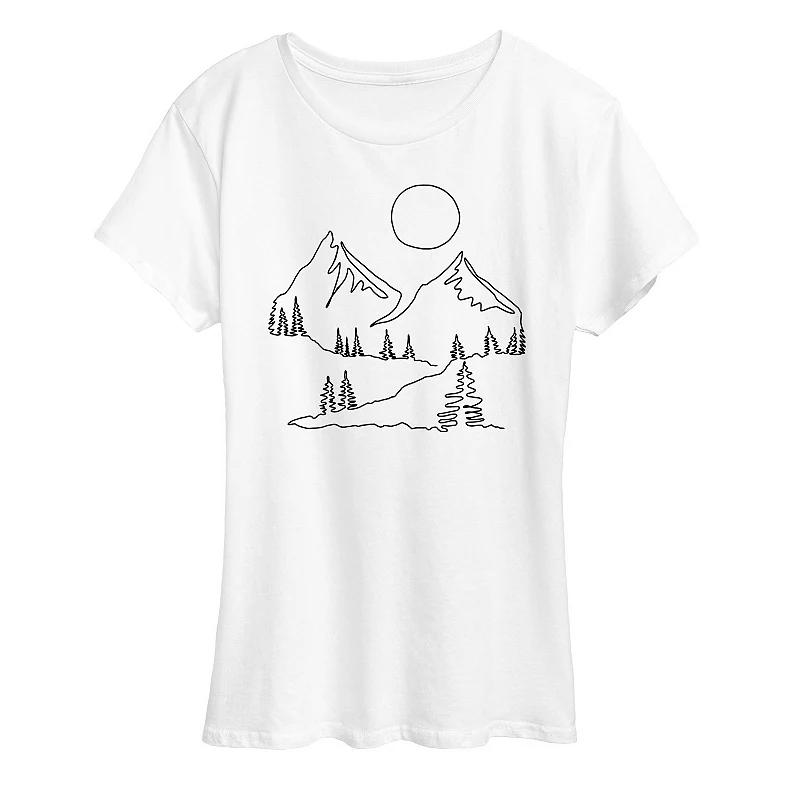 Women's Mountain Line Drawing Graphic Tee,  Product Image