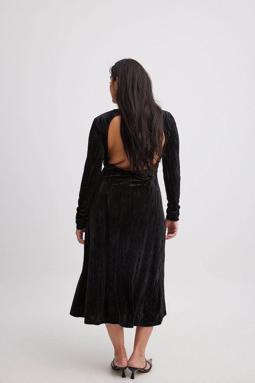 Open Back Velvet Midi Dress Product Image