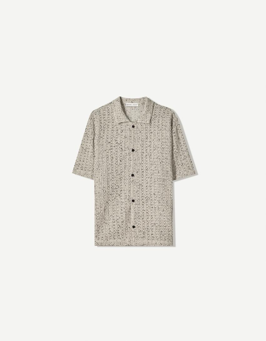 Short sleeve crochet shirt Product Image