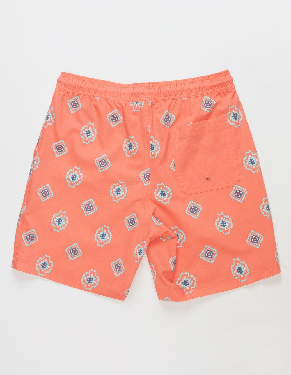 BLUE CROWN Drifter Mens 7" Swim Shorts - CORAL Product Image