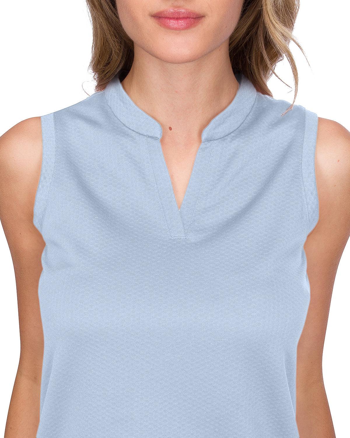 Three Sixty Six Women's Waffle-Textured Collarless Golf Polo Female Product Image