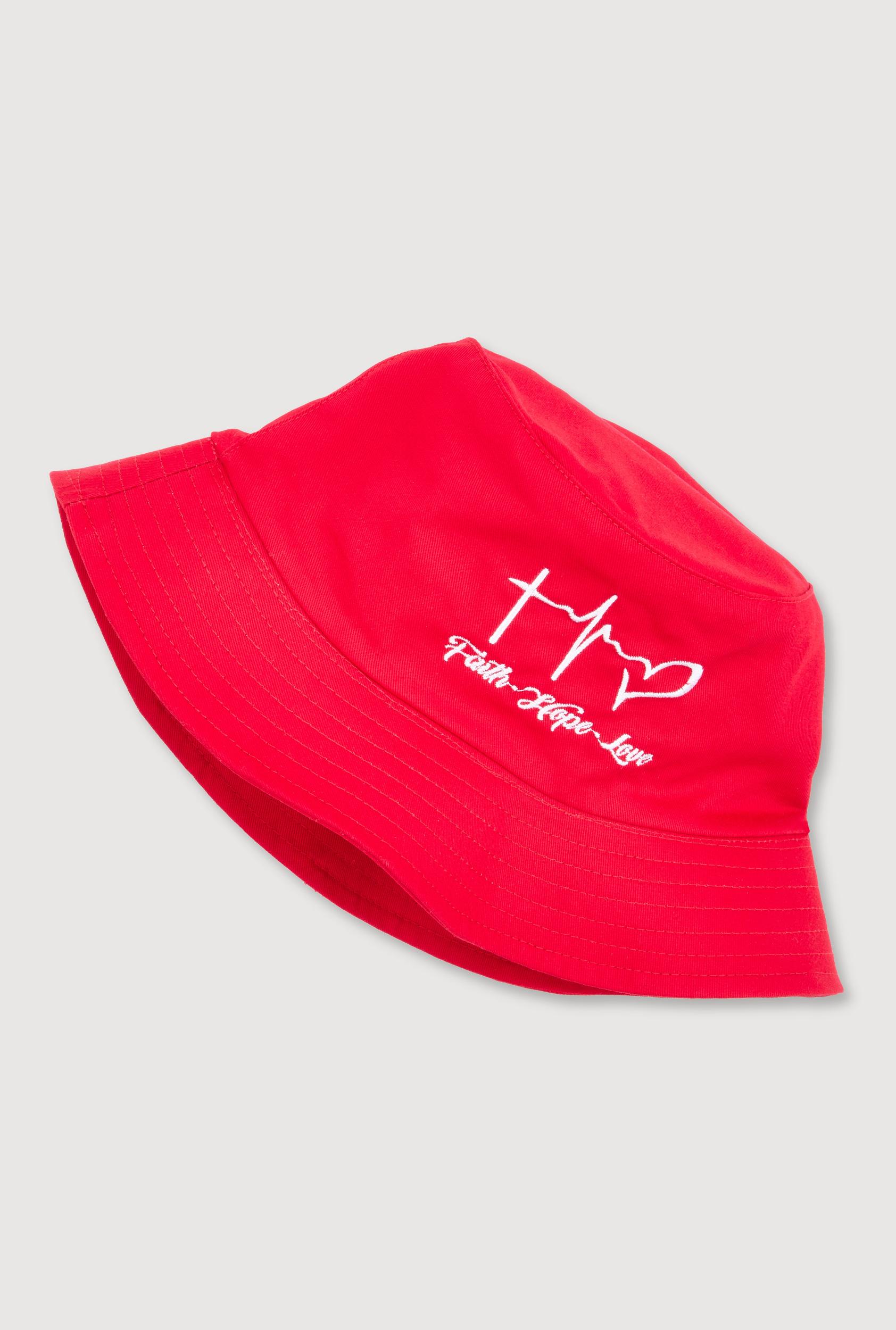 Faith Hope Love Embroidered Bucket Hat Female Product Image