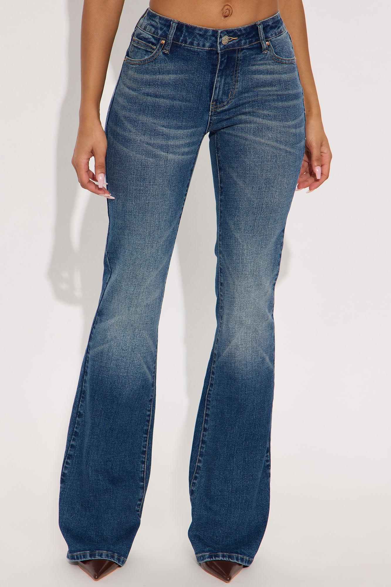 Forever Stretch Low Rise Flare Jeans - Dark Wash Female Product Image