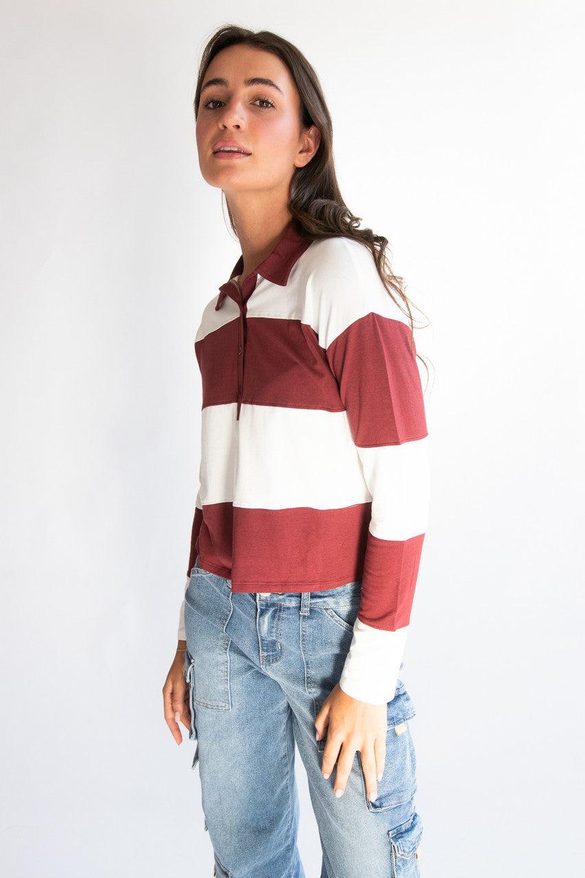 Long Sleeve Rugby Polo Tee Product Image