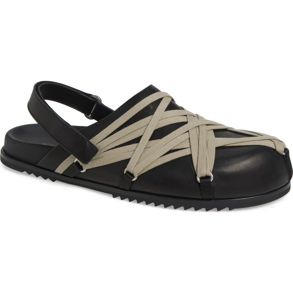 RICK OWENS Leather Loafers With Crisscross Detail In Black Product Image