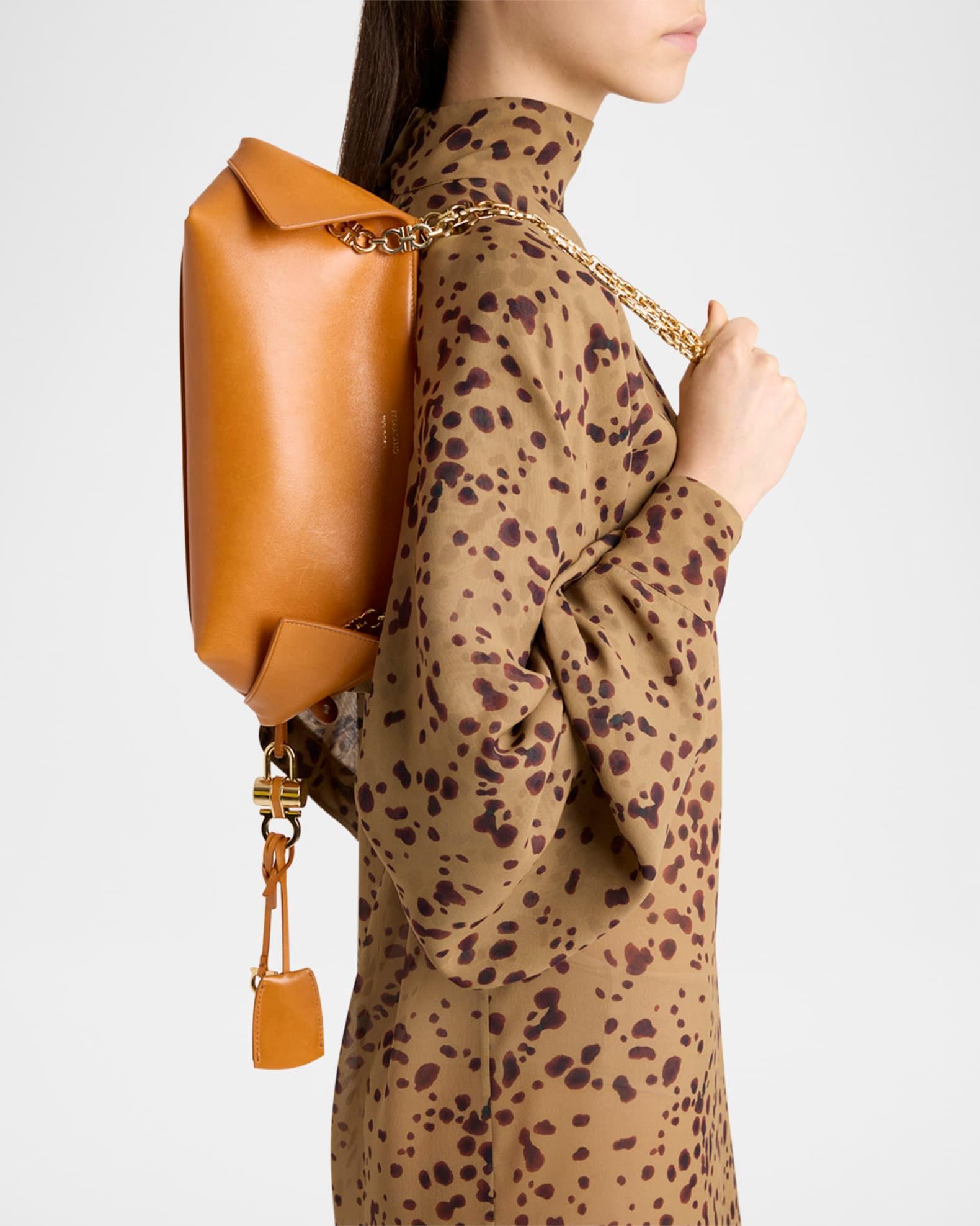 Scarf Smooth Leather Shoulder Bag Product Image