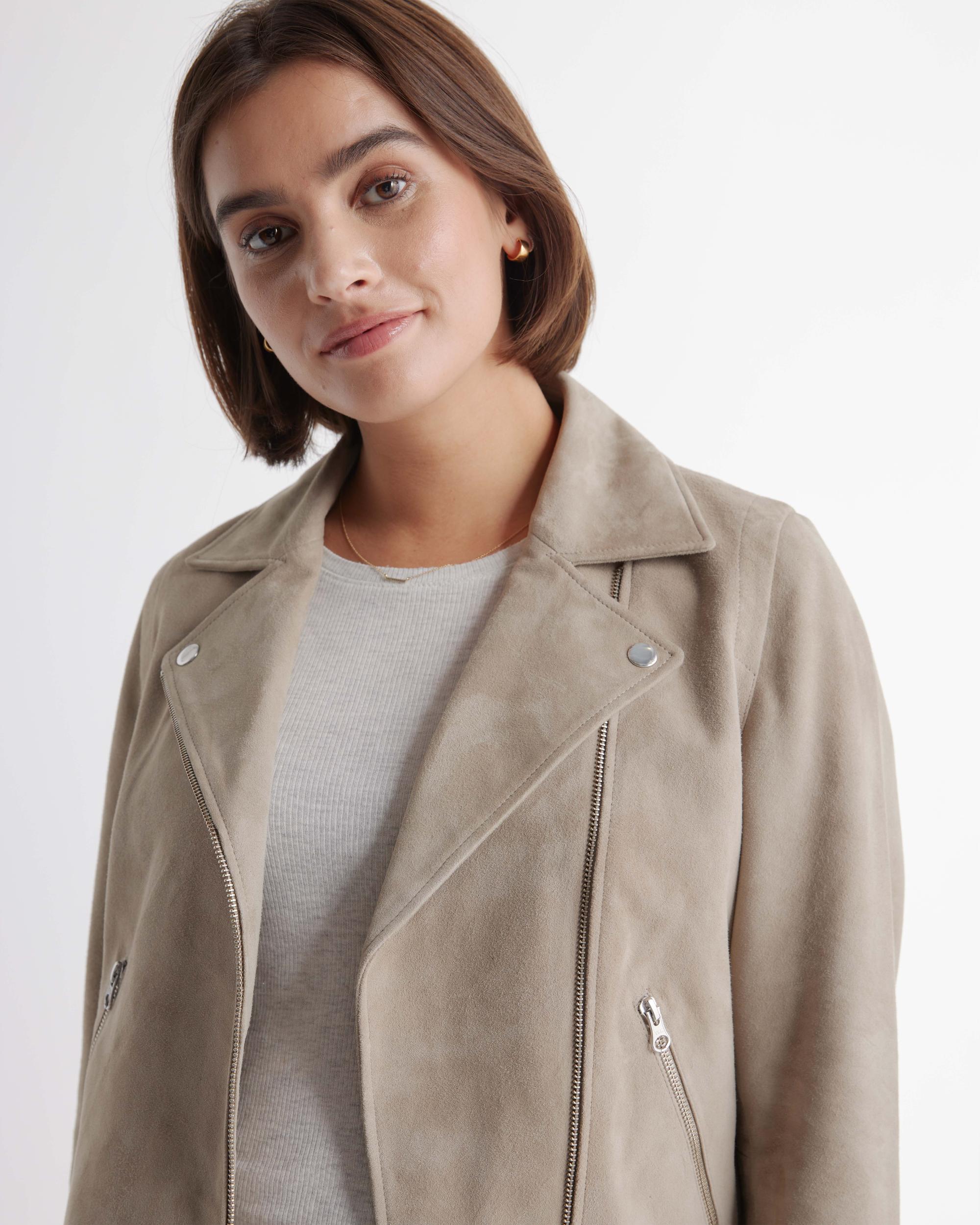 Quince | Women's 100% Suede Biker Jacket Leather Product Image