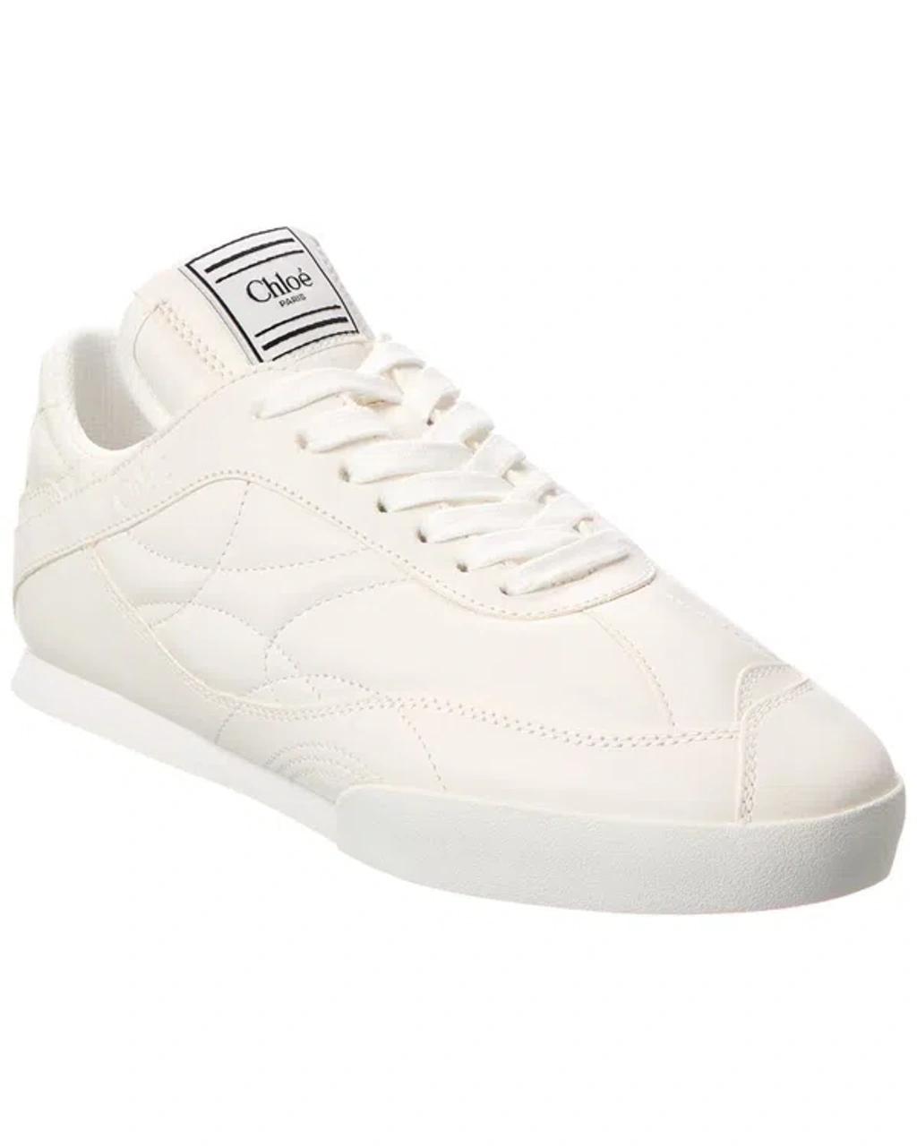CHLOÉ Womens Chloe Kick Brand-patch Leather Low-top Trainers In White Product Image