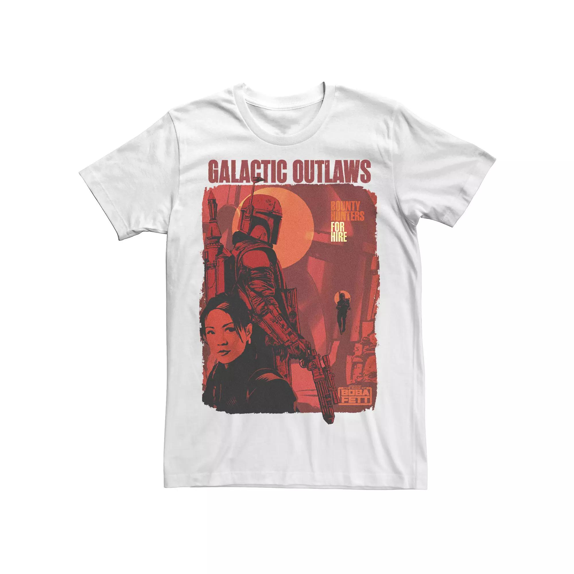 Men's Star Wars The Book Of Boba Fett Galactic Outlaws Red Hue Poster Tee,  Product Image