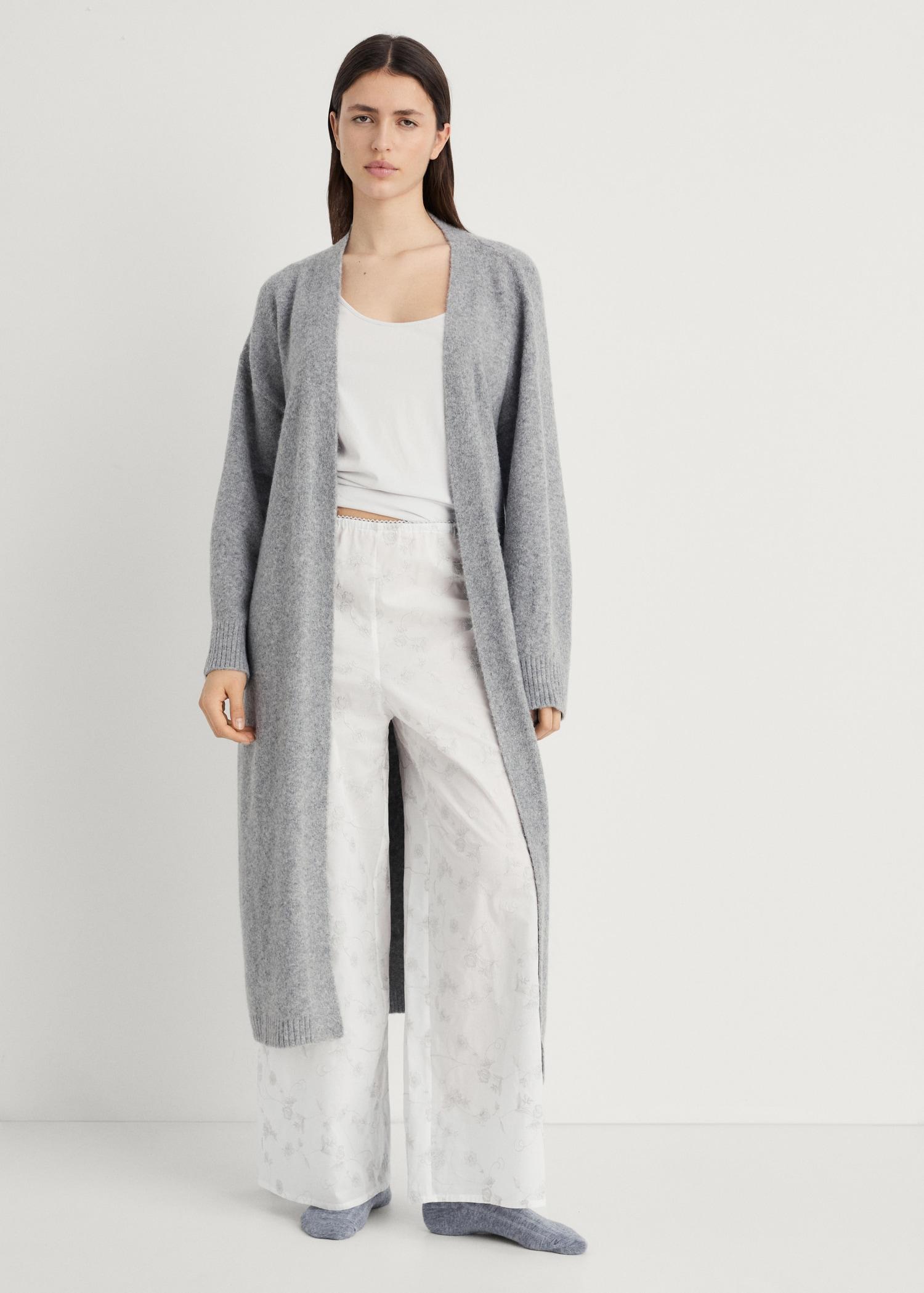 Embroidered pajama pants - Women | MANGO USA Product Image