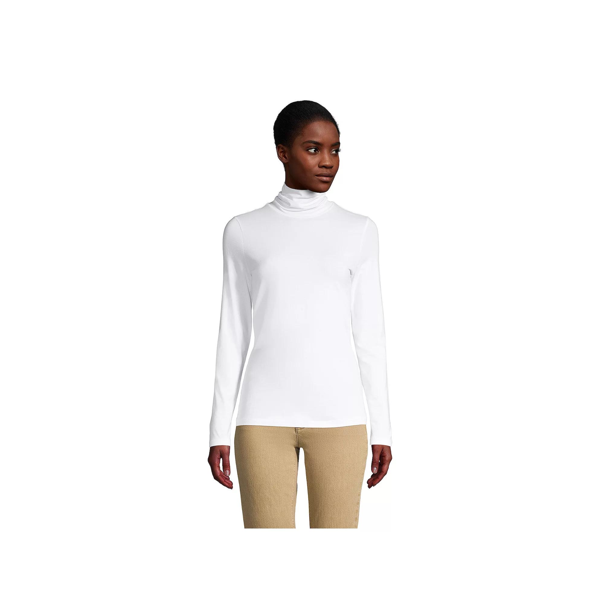 Women's Lands' End Lightweight Fitted Turtleneck,  Product Image