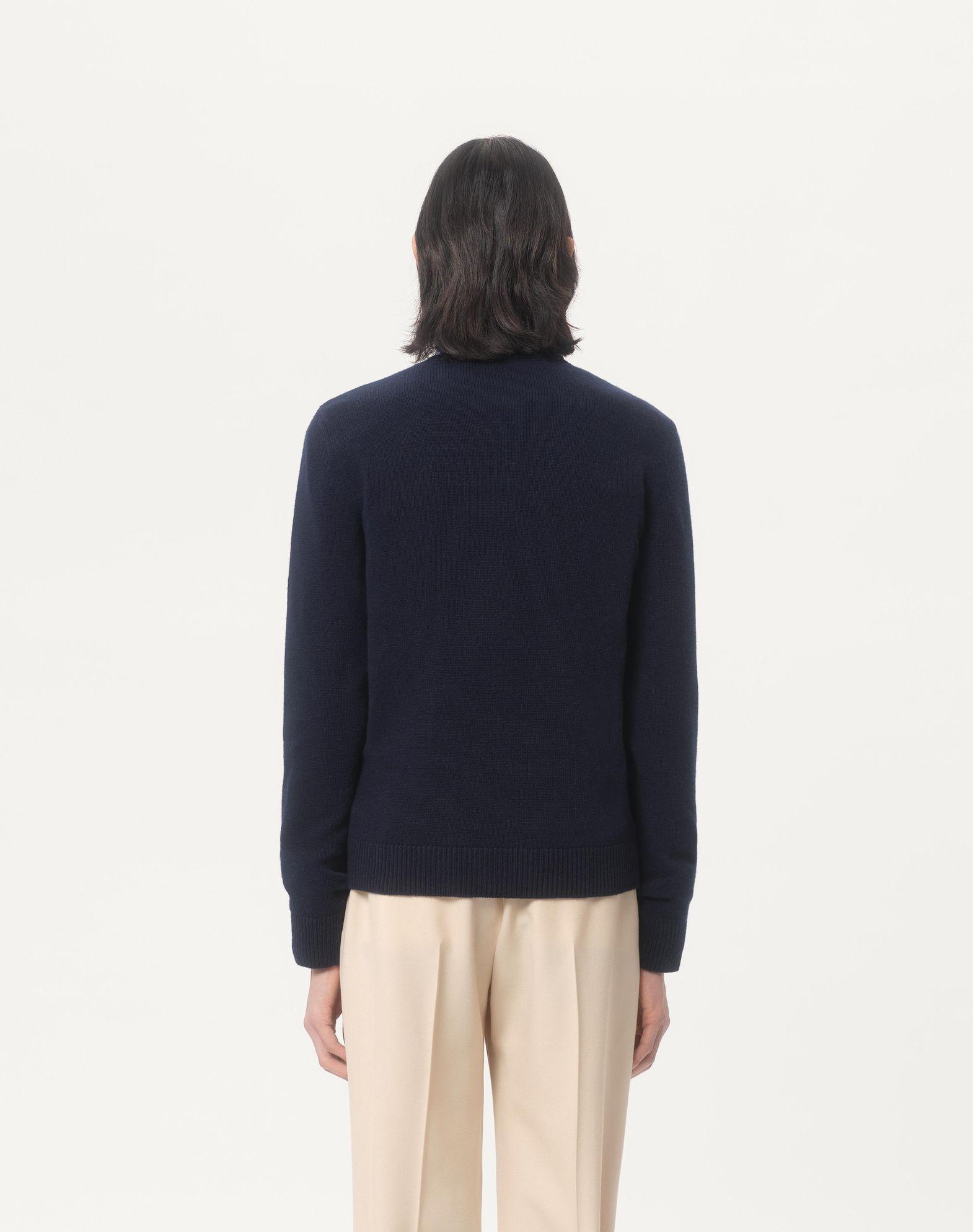 Wool Sweater With Chez Valentino Jacquard Motif Product Image