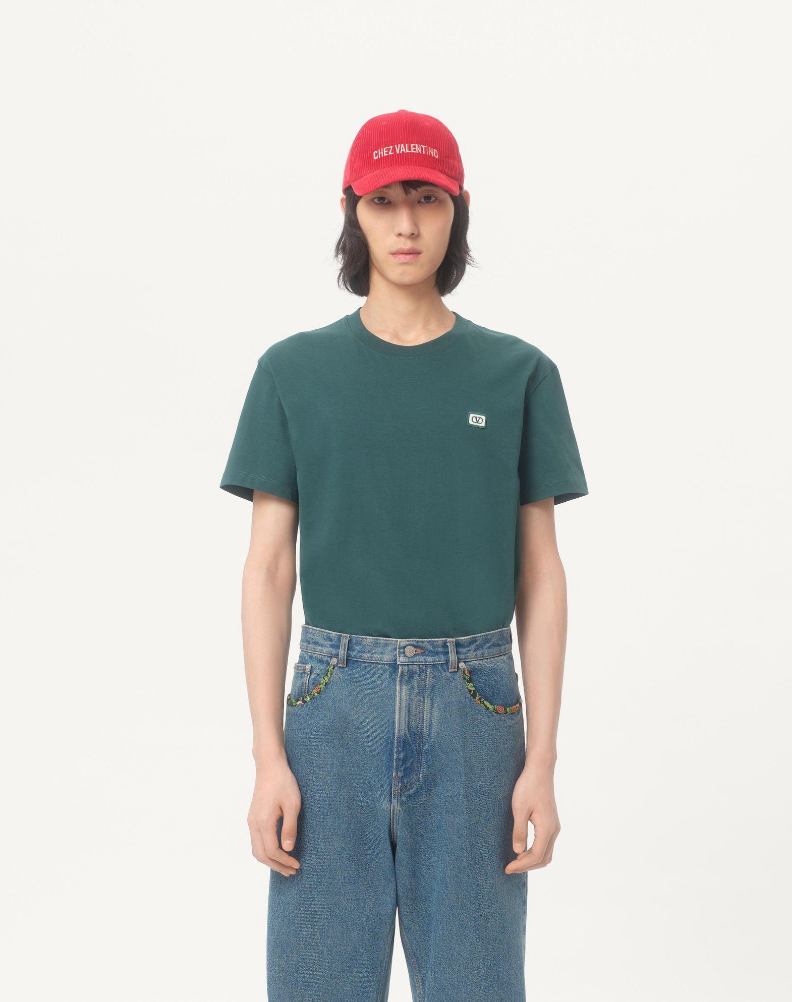 Cotton T-Shirt With Vlogo Patch Product Image