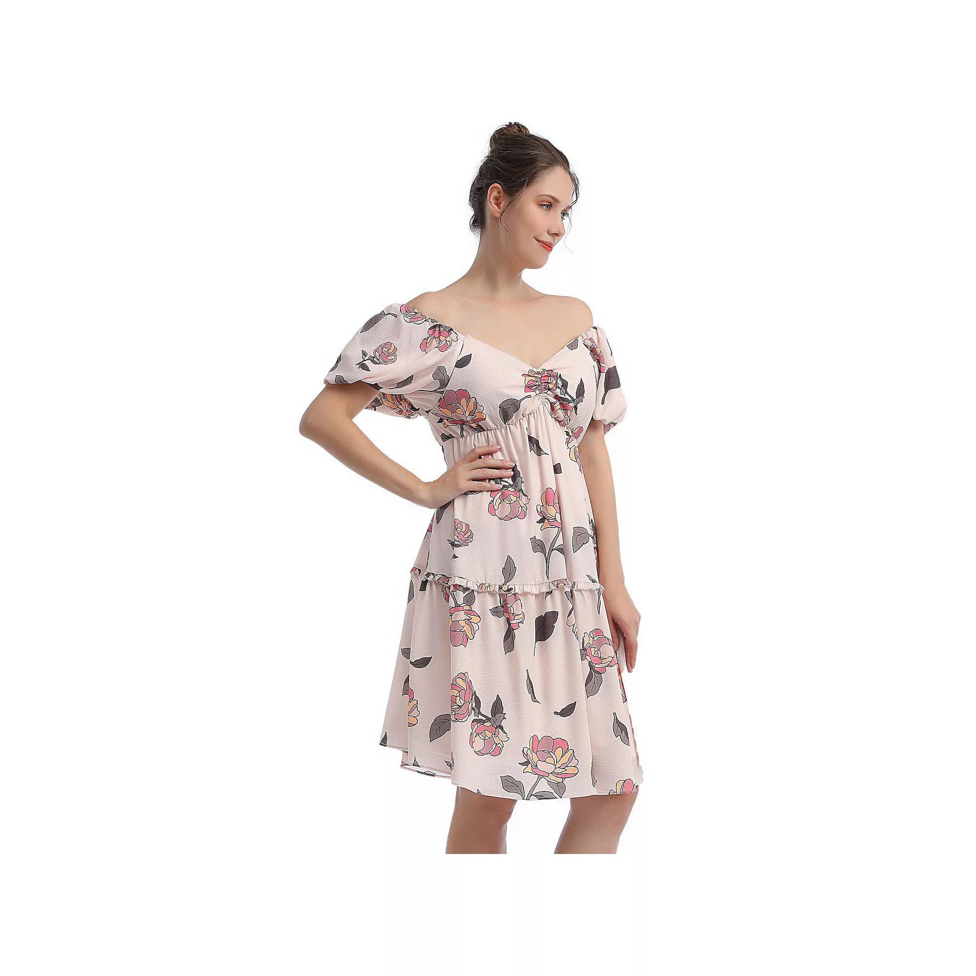 Maternity Pokkori Nursing A-Line Dress, Women's, Size: XS-MAT, Multi Product Image