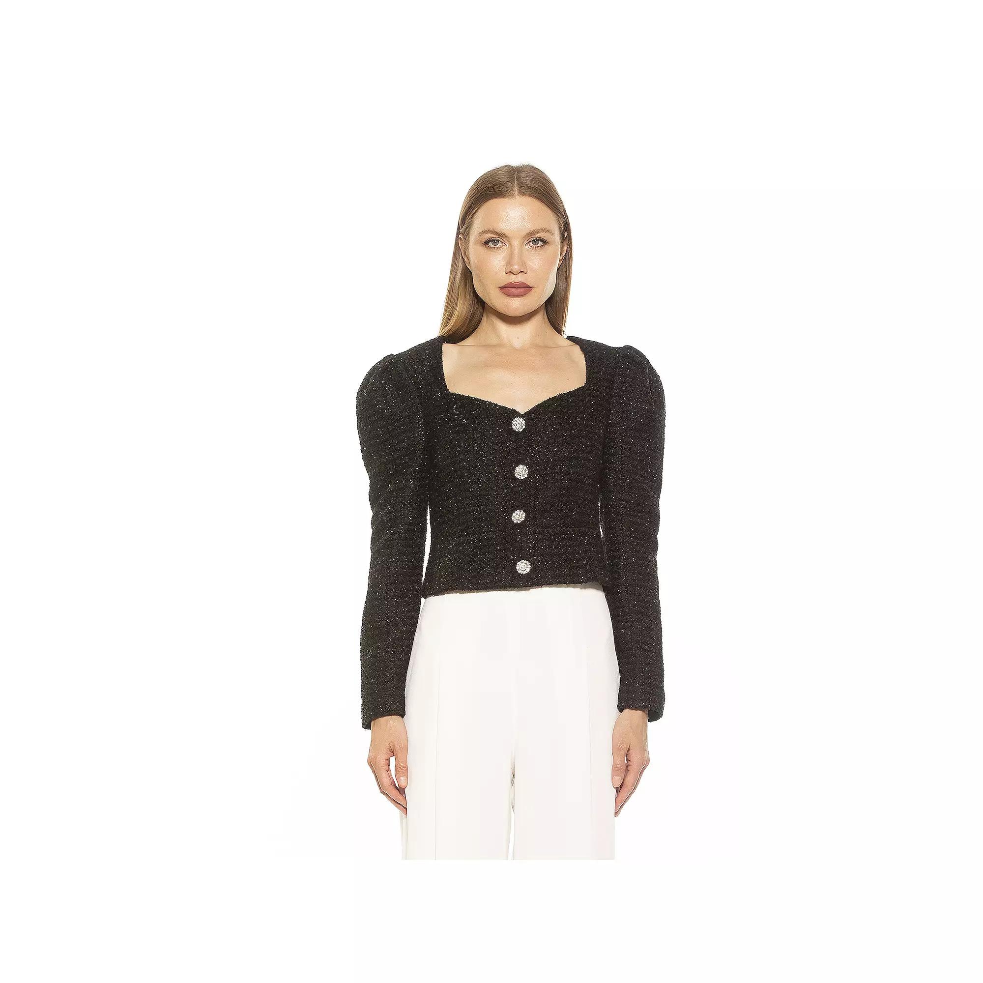 Women's ALEXIA ADMOR Rowan Long Puff Sleeve Sweetheart Jacket,  Product Image
