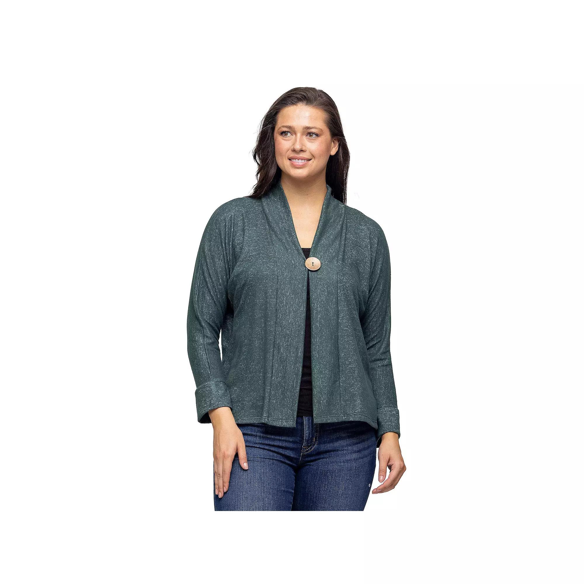 Women's 24Seven Comfort Apparel Single Button Cardigan,  Product Image