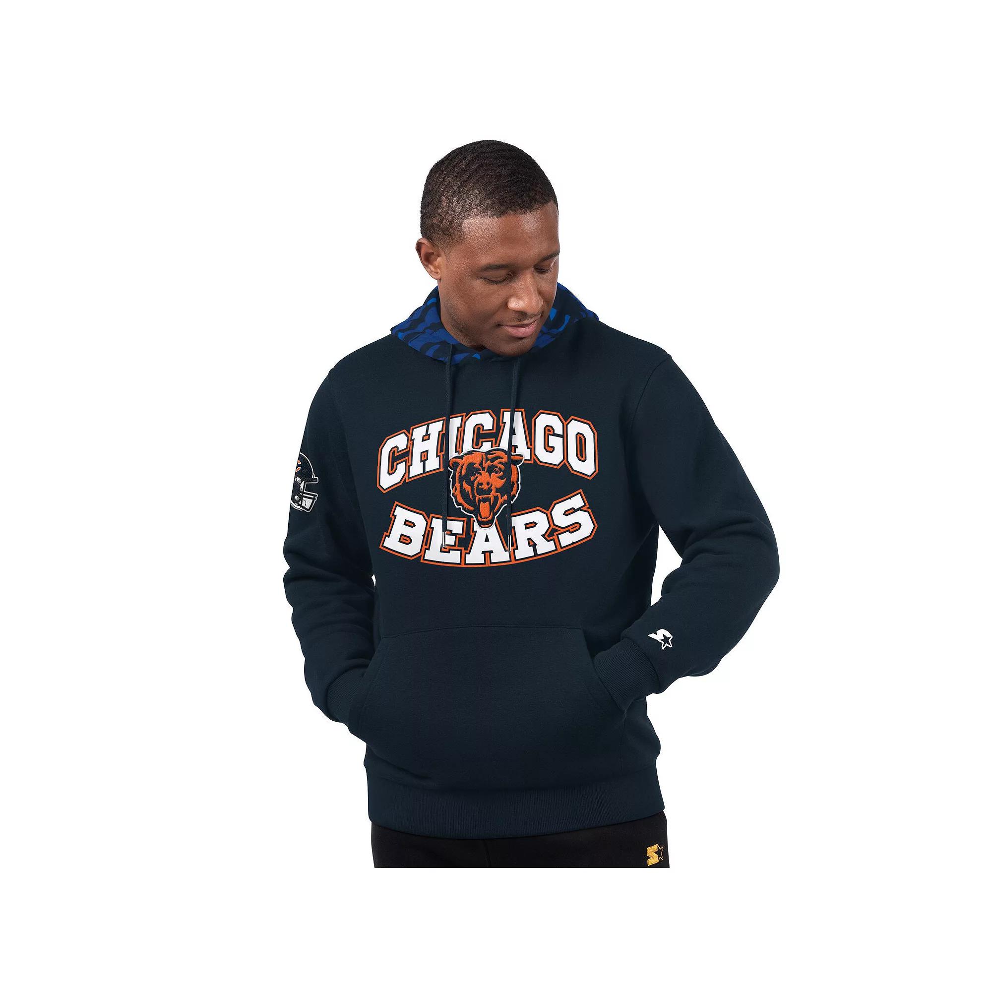 Men's Starter Navy Chicago Bears Thursday Night Gridiron Pullover Hoodie,  Product Image
