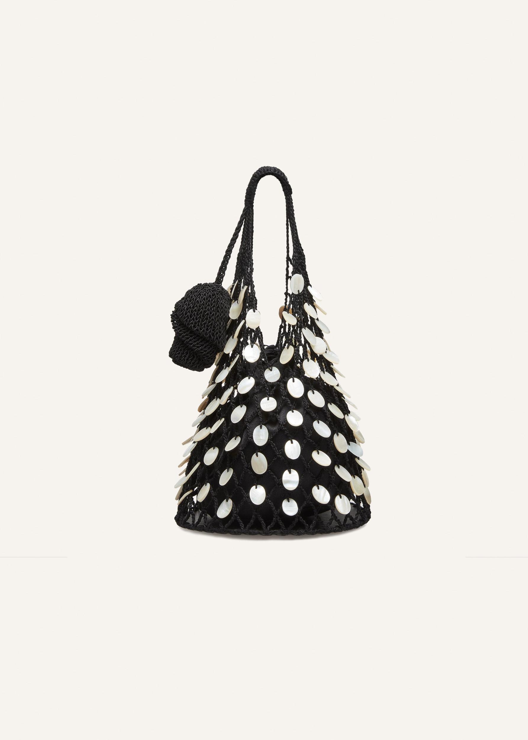 Small Devana bag in black with mother of pearl embellishment Product Image