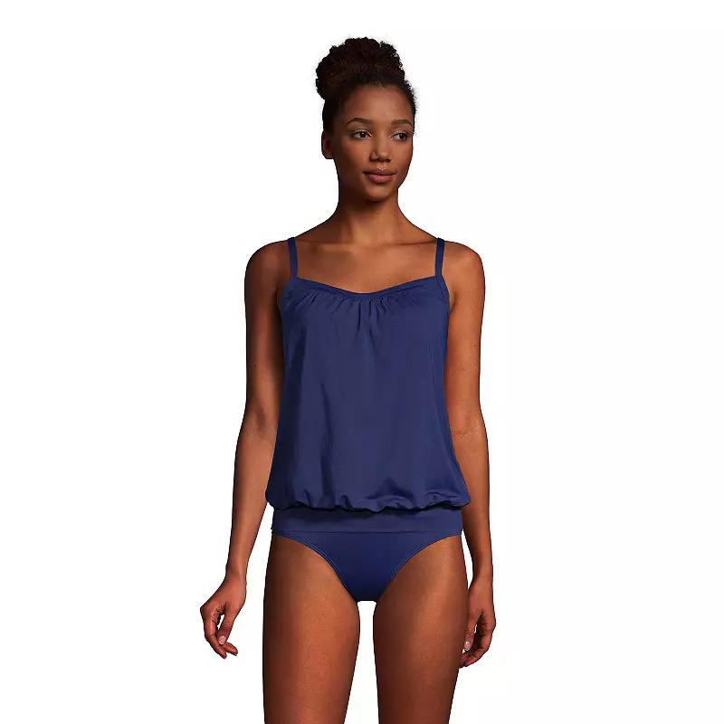 Women's Lands' End DDD-Cup Bust-Minimizer Blouson Chlorine-Resistant Tankini Swim Top,  Product Image