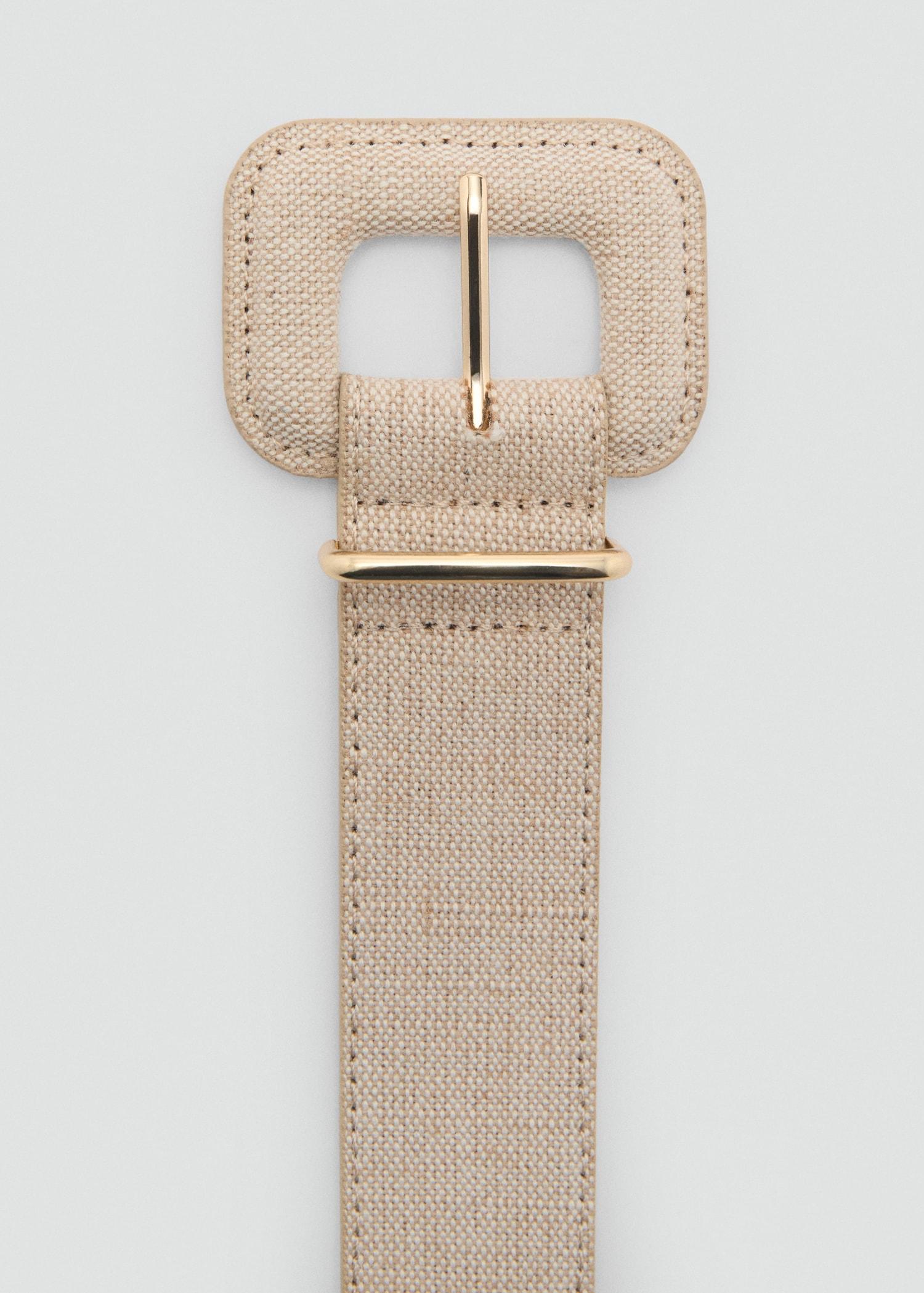 Cotton and linen-blend belt - Women | MANGO USA Product Image