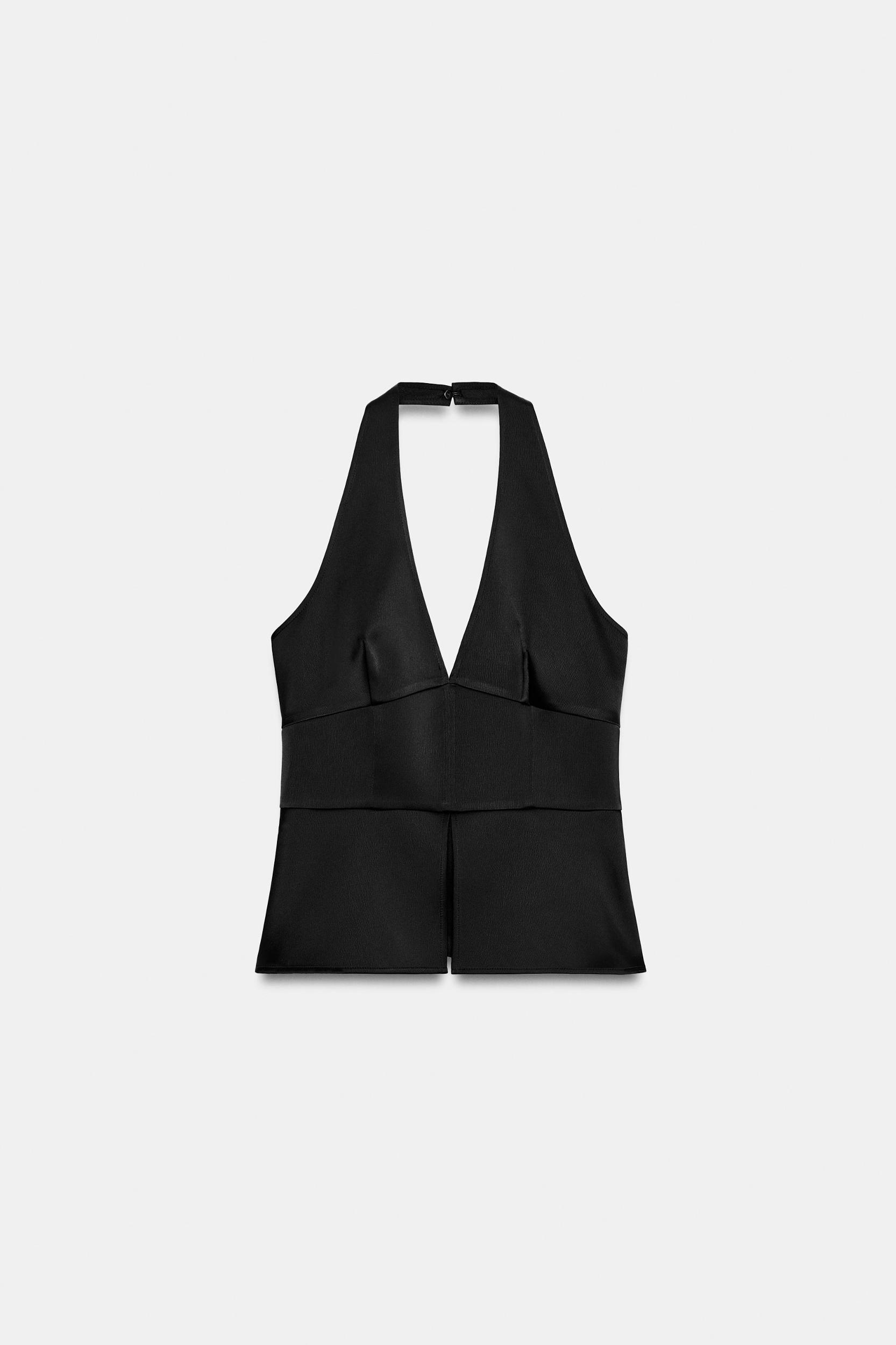 SATIN EFFECT HALTER TOP Product Image