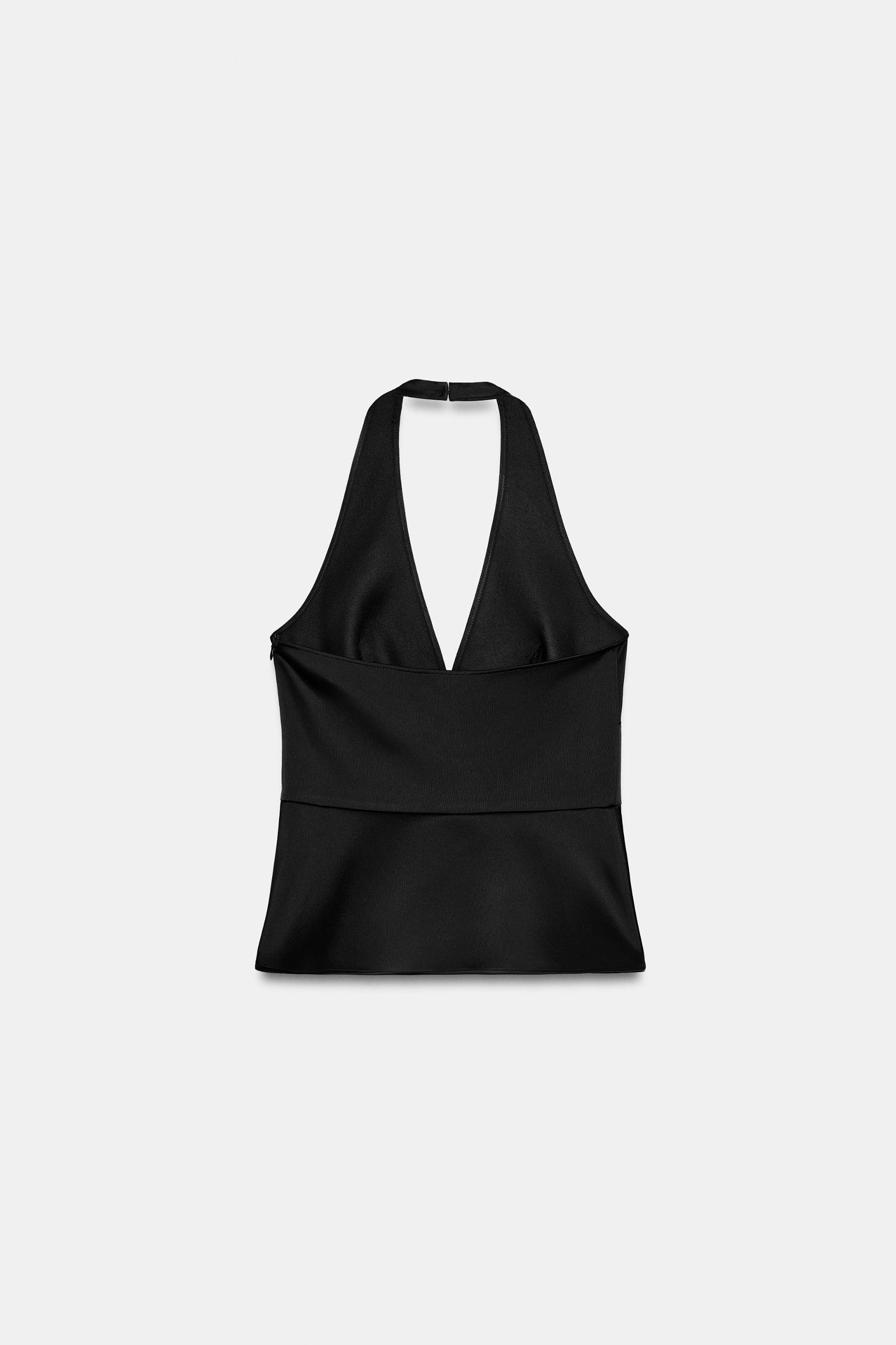 SATIN EFFECT HALTER TOP Product Image