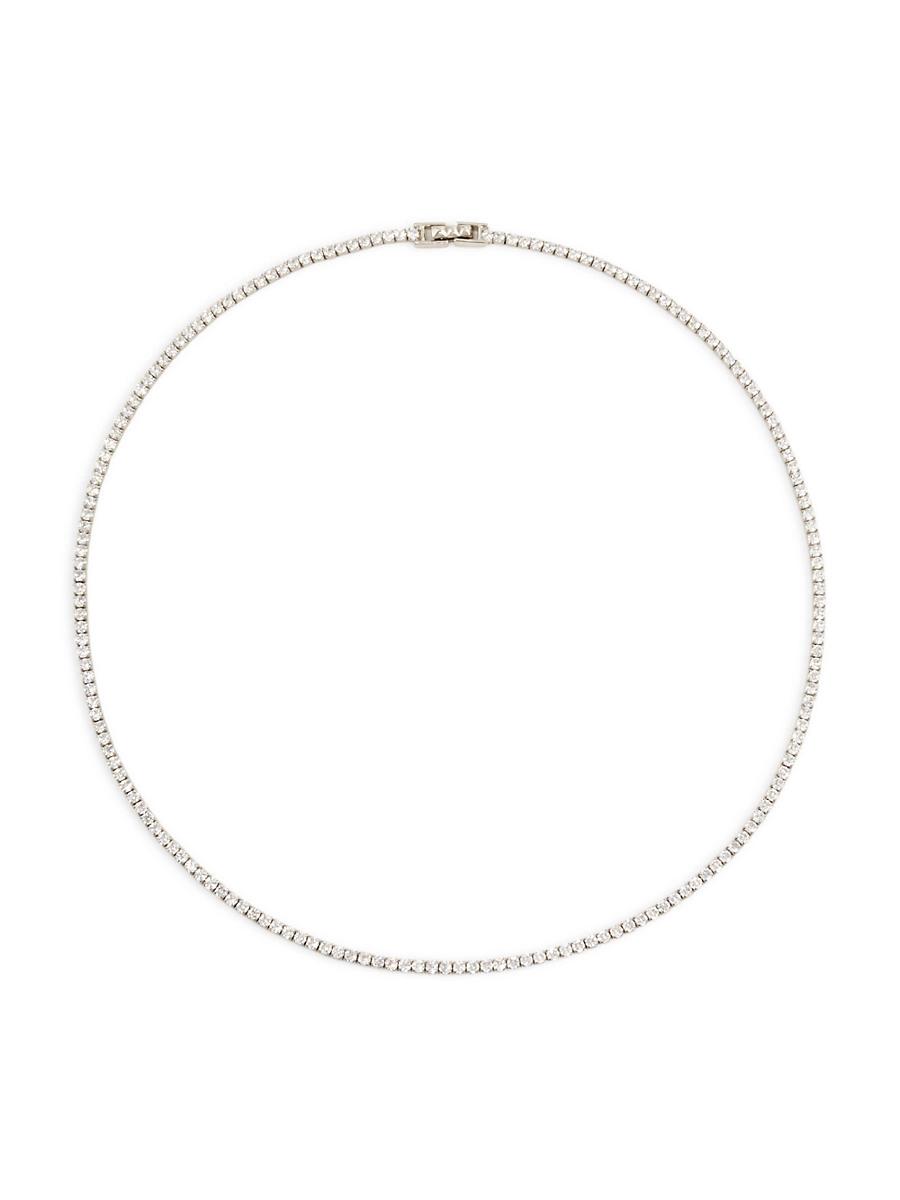 Womens Tish 14K-Gold & Crystal Tennis Necklace Product Image