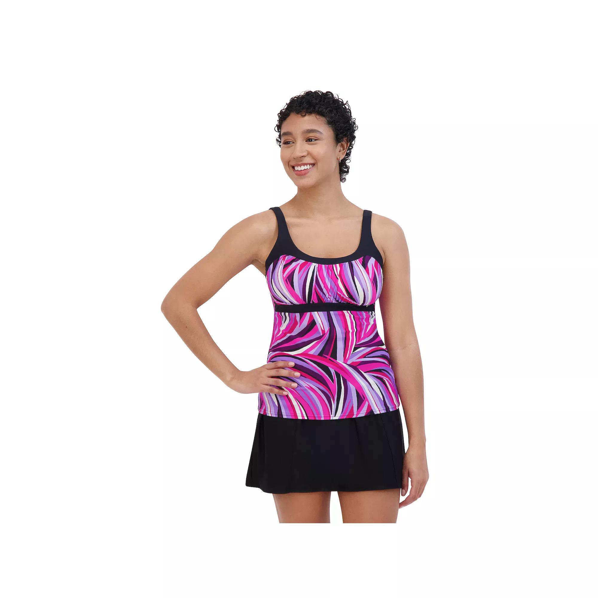 Women's ZeroXposur UPF 30+ Hopscotch Peasant Tankini, Size: Small, Pink Product Image