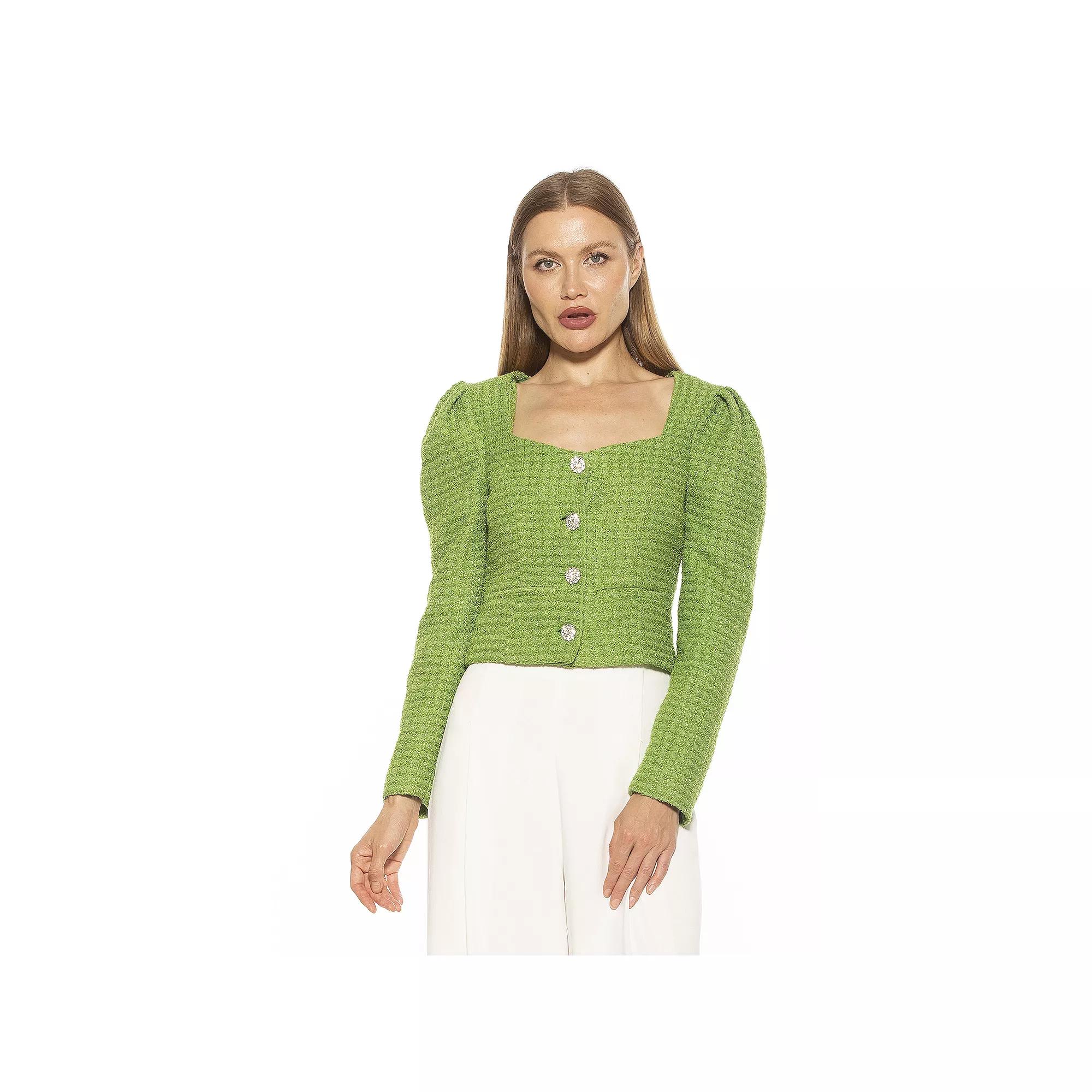 Women's ALEXIA ADMOR Rowan Long Puff Sleeve Sweetheart Jacket,  Product Image