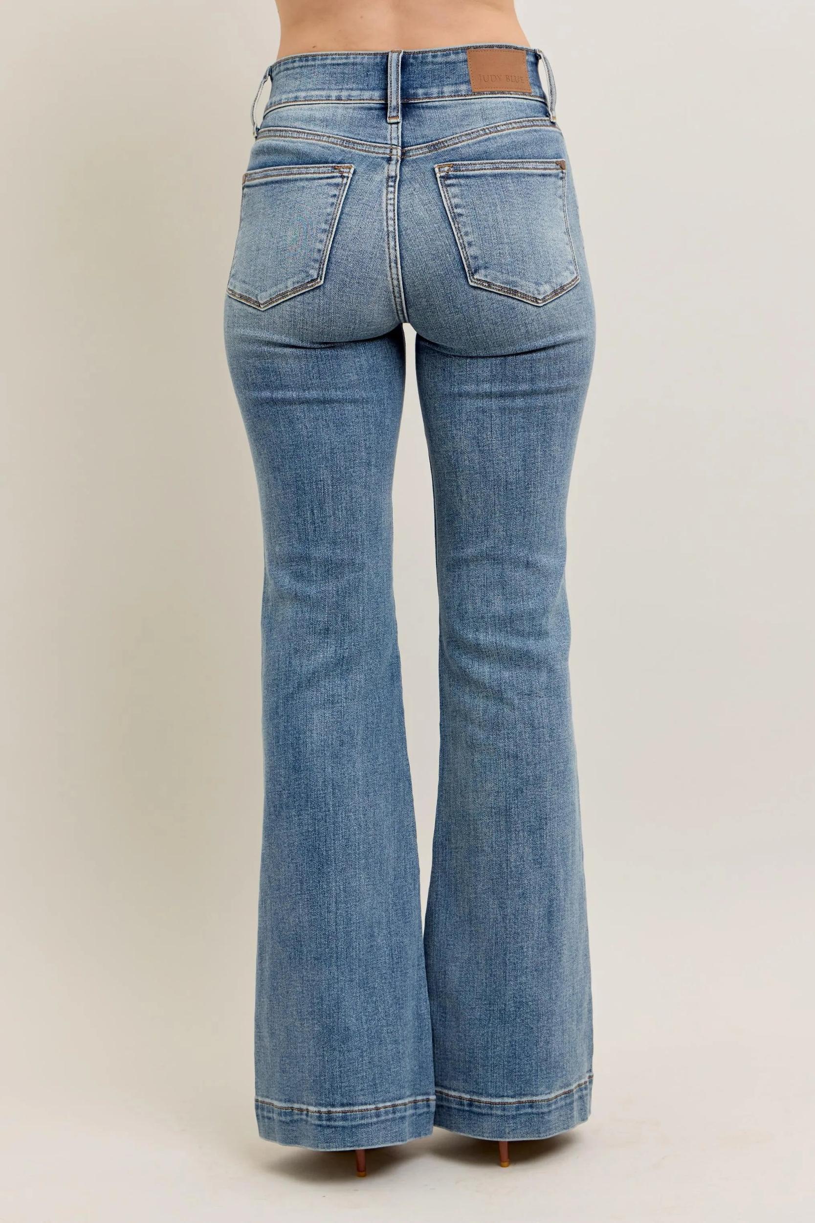 88204   Jasper Hi-Rise Flare Judy Blue Jeans with Front Seam Detail Product Image