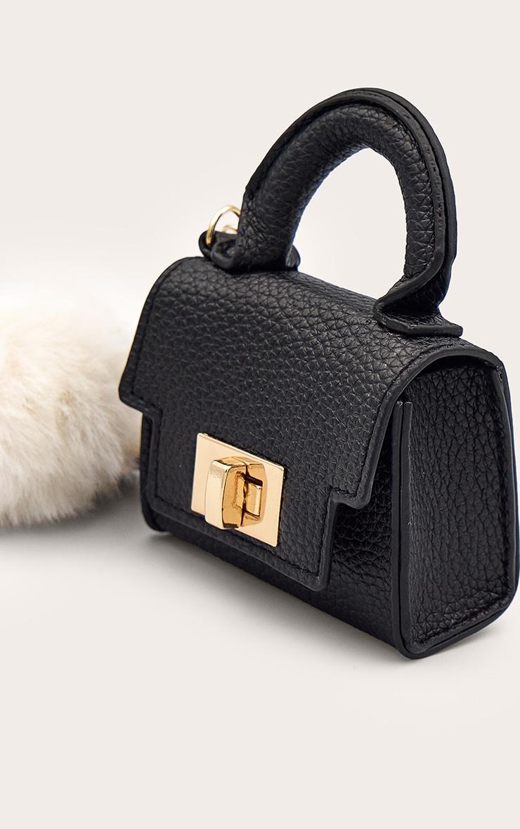 Black Mini Bag And Pom-pom Bag Charm Product Image