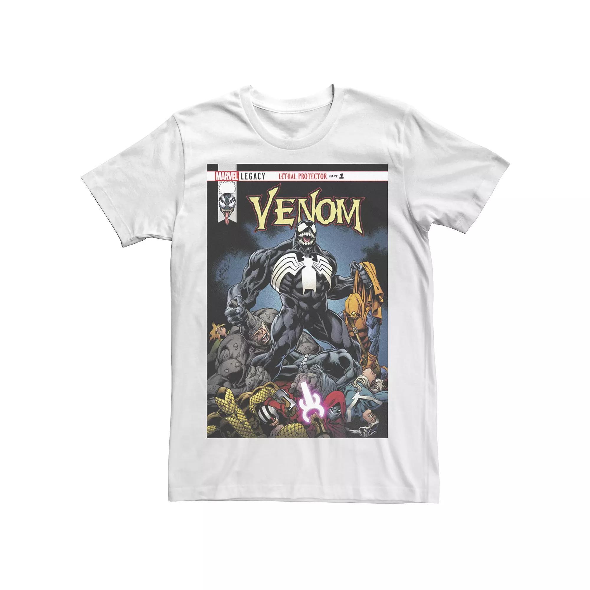 Men's Marvel Venom Lethal Pileup Comic Cover Tee, Size: Medium, White Product Image