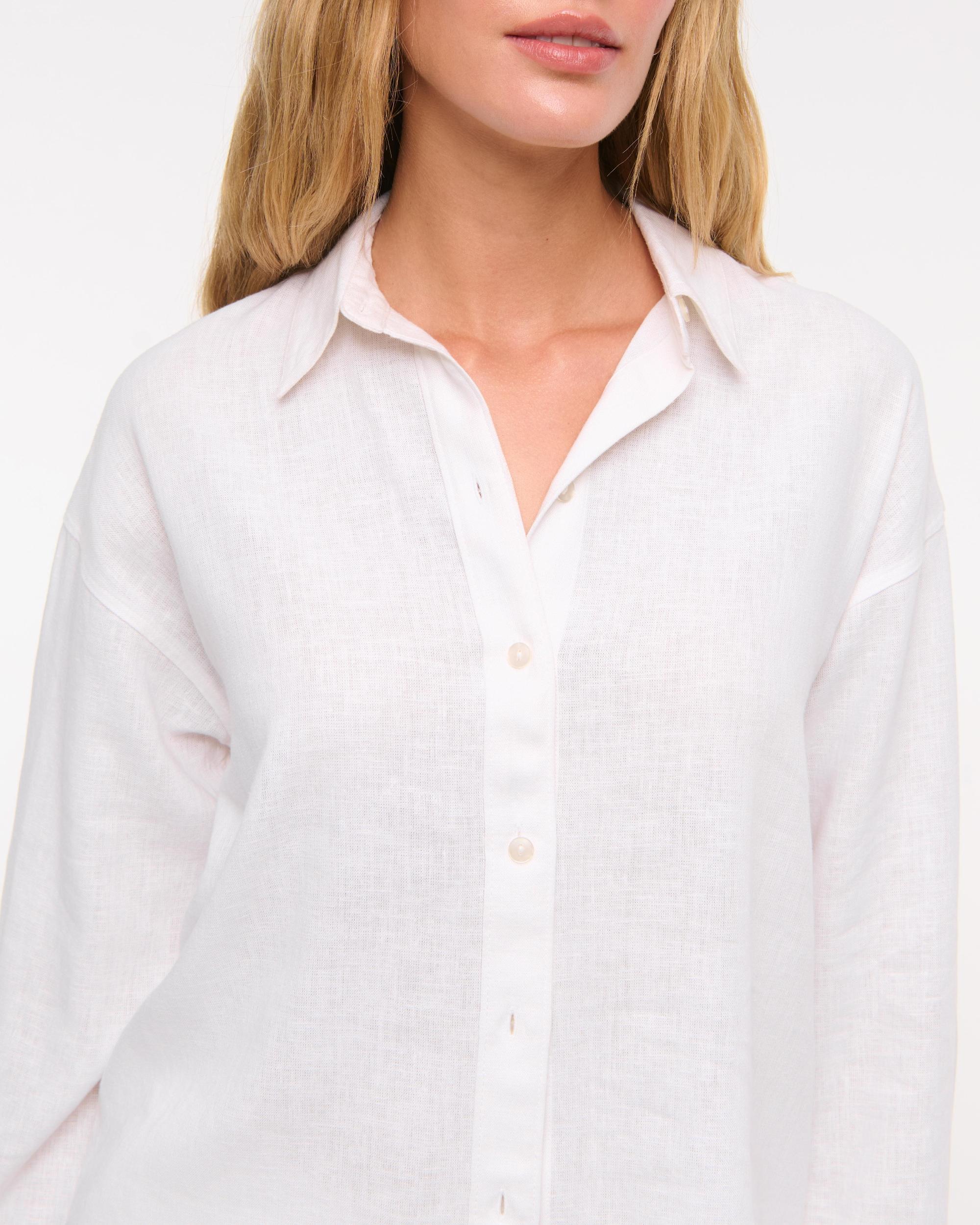 Oversized Linen-Blend Shirt Product Image