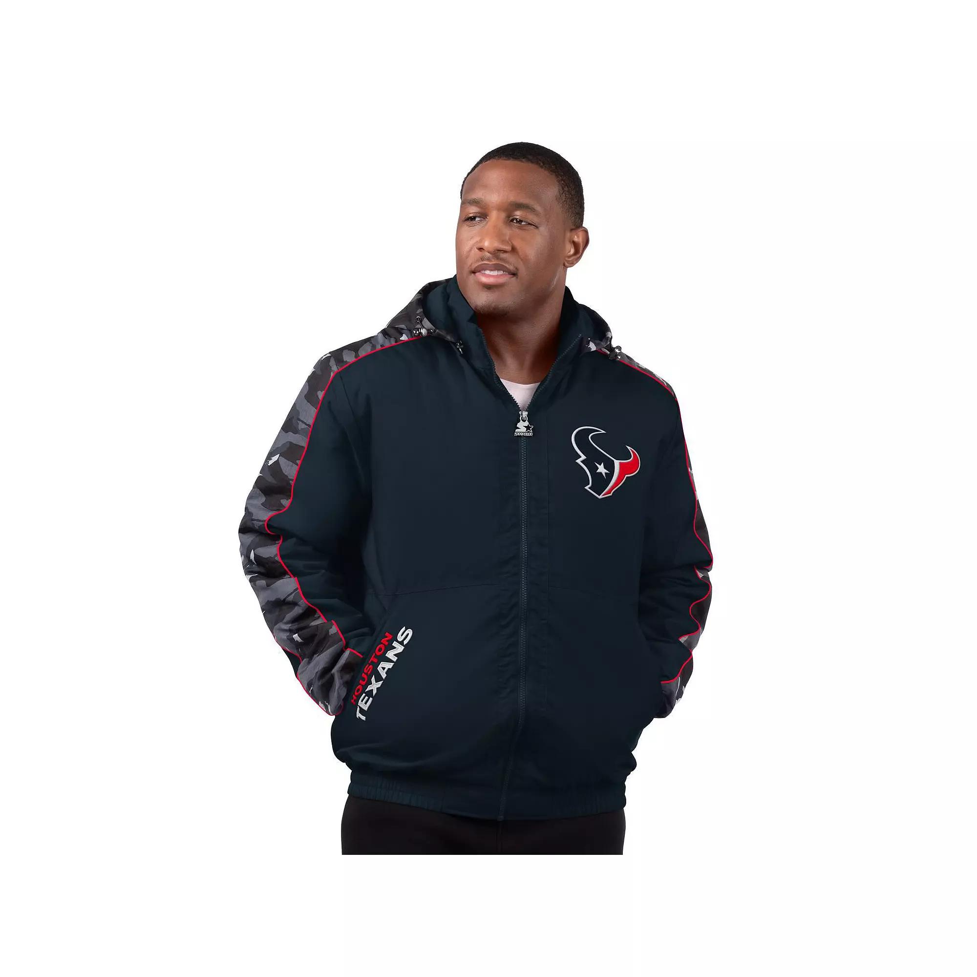 Men's Starter  Navy Houston Texans Thursday Night Gridiron Full-Zip Jacket, Size: Large, Blue Product Image