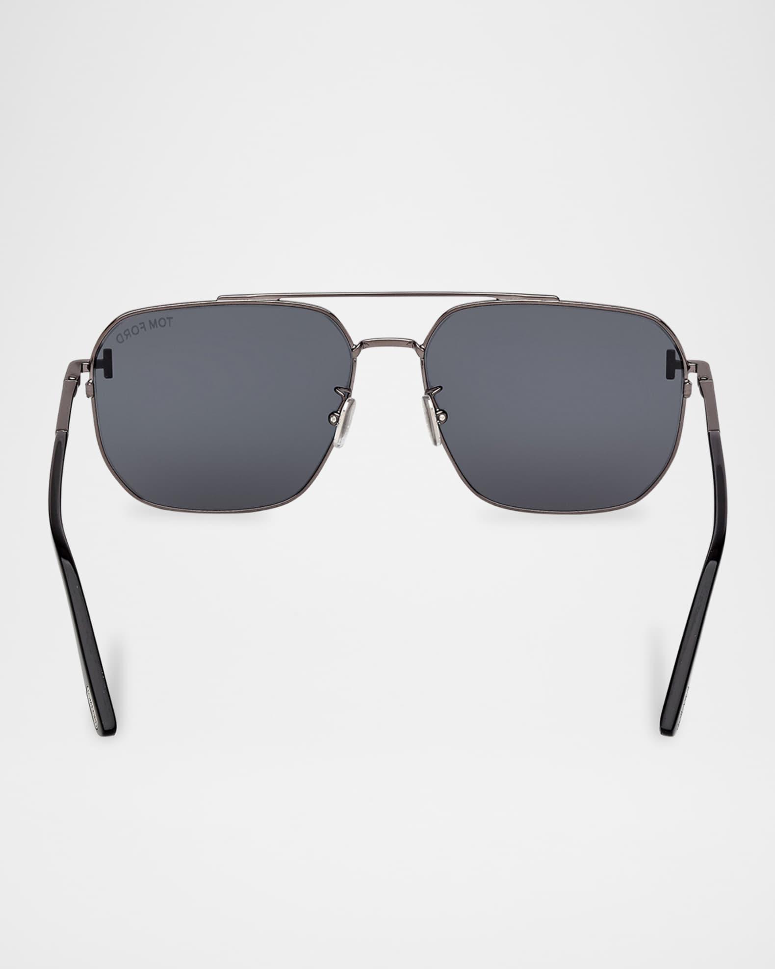 Men's FT1249-KM Metal Square Sunglasses Product Image